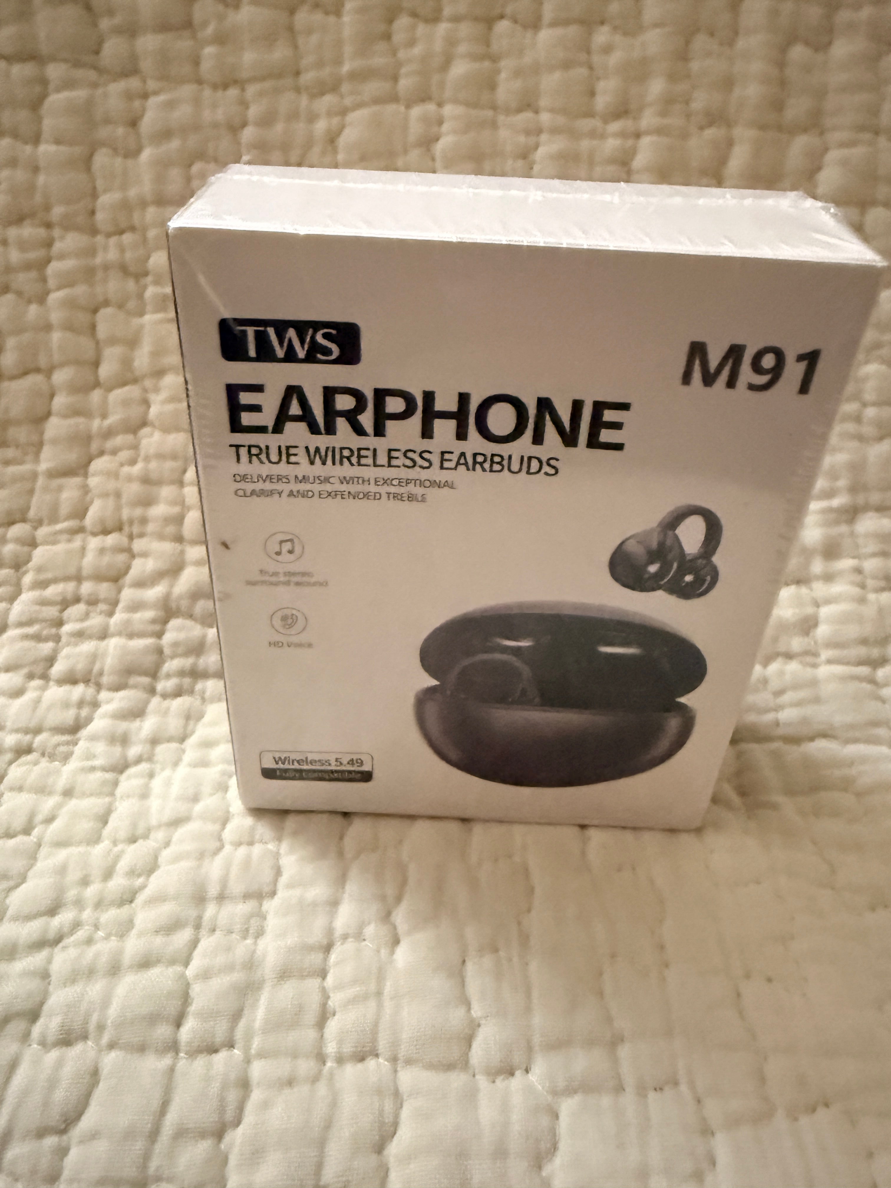 M91 TWS Earphones True Wireless Ear-Hook Bluetooth V5.49 HD Voice