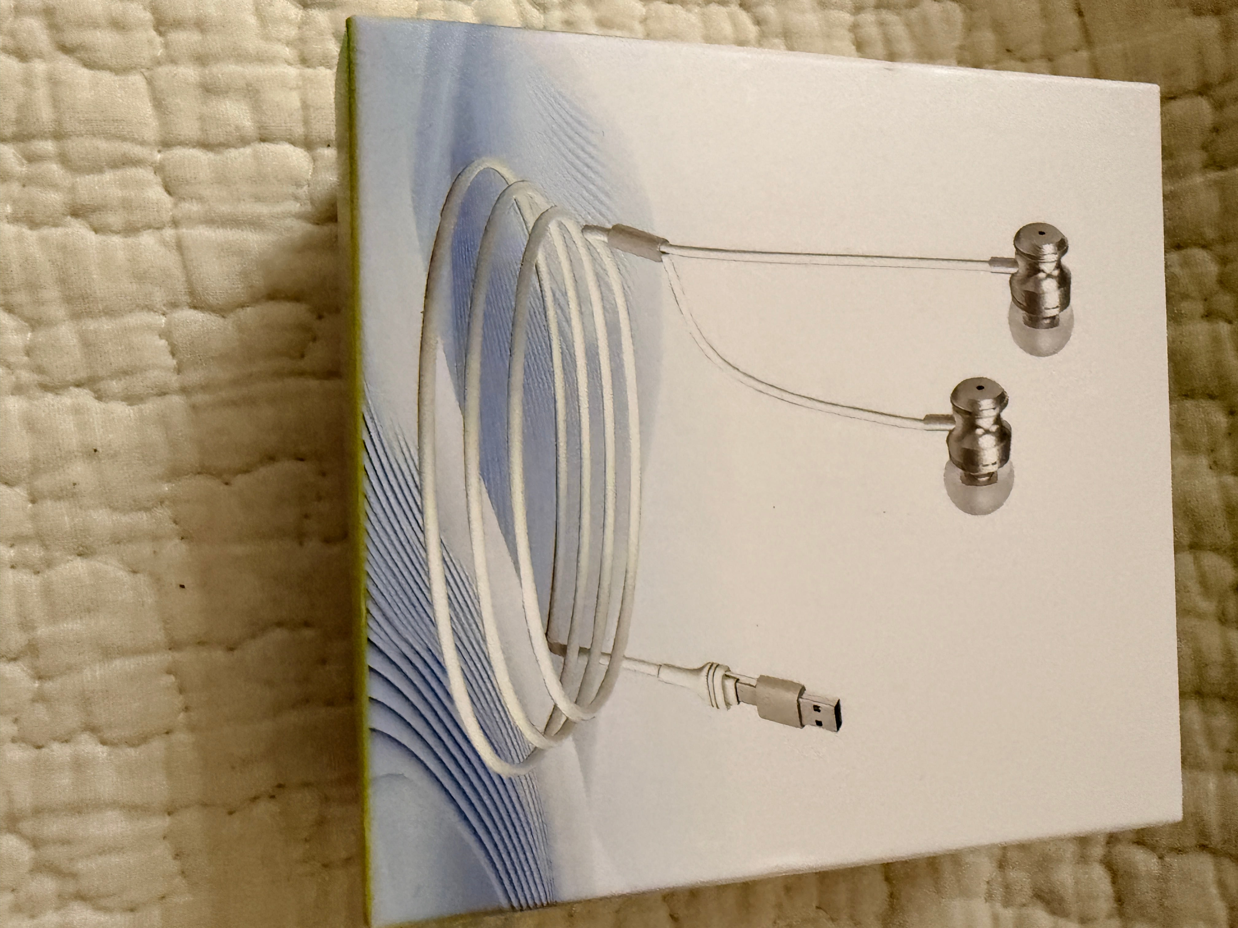 Silver Wired USB Earbuds In-Ear PC Laptop Microphone
