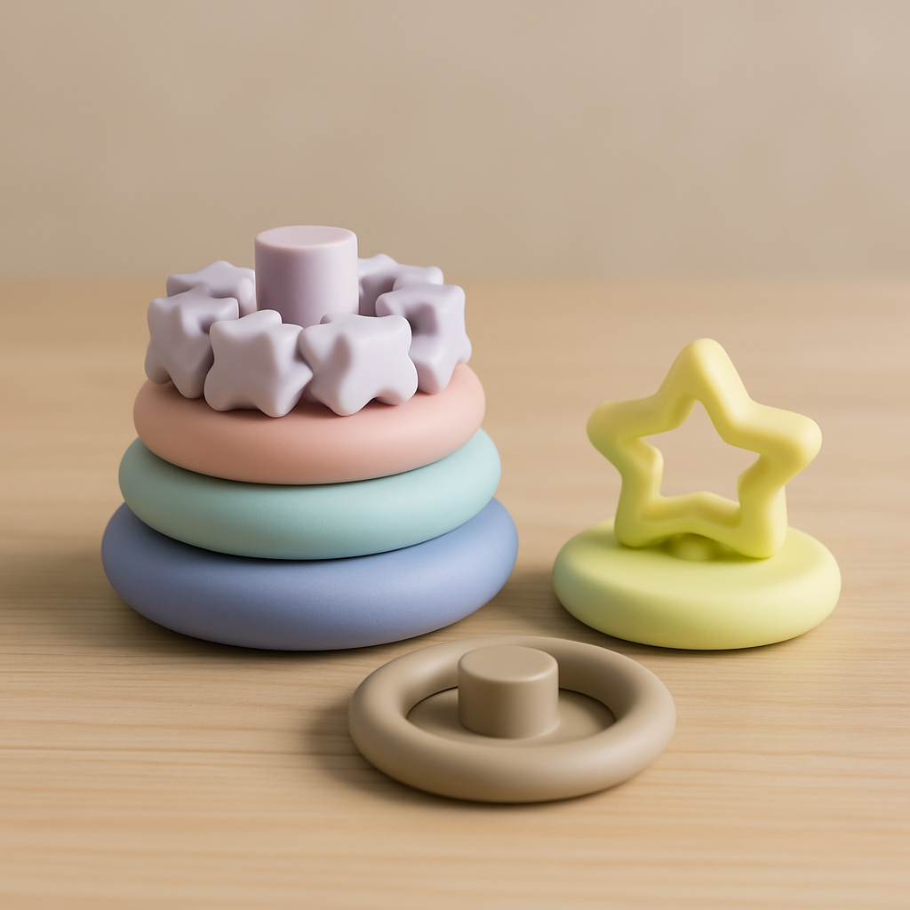 Toddler Soft Building Blocks Fun Stacking Pastel Shape Set Sensory Baby Toy
