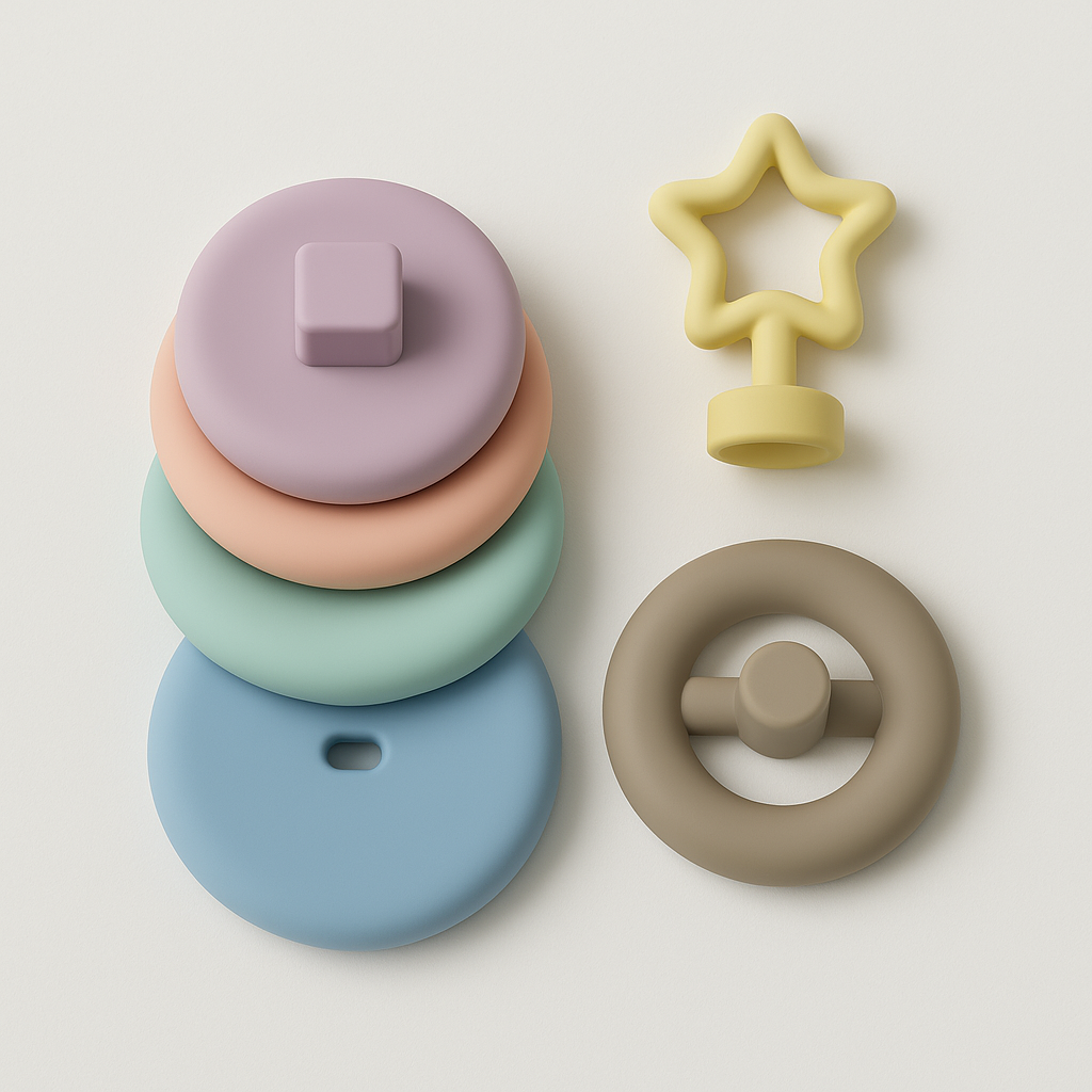 Toddler Soft Building Blocks Fun Stacking Pastel Shape Set Sensory Baby Toy
