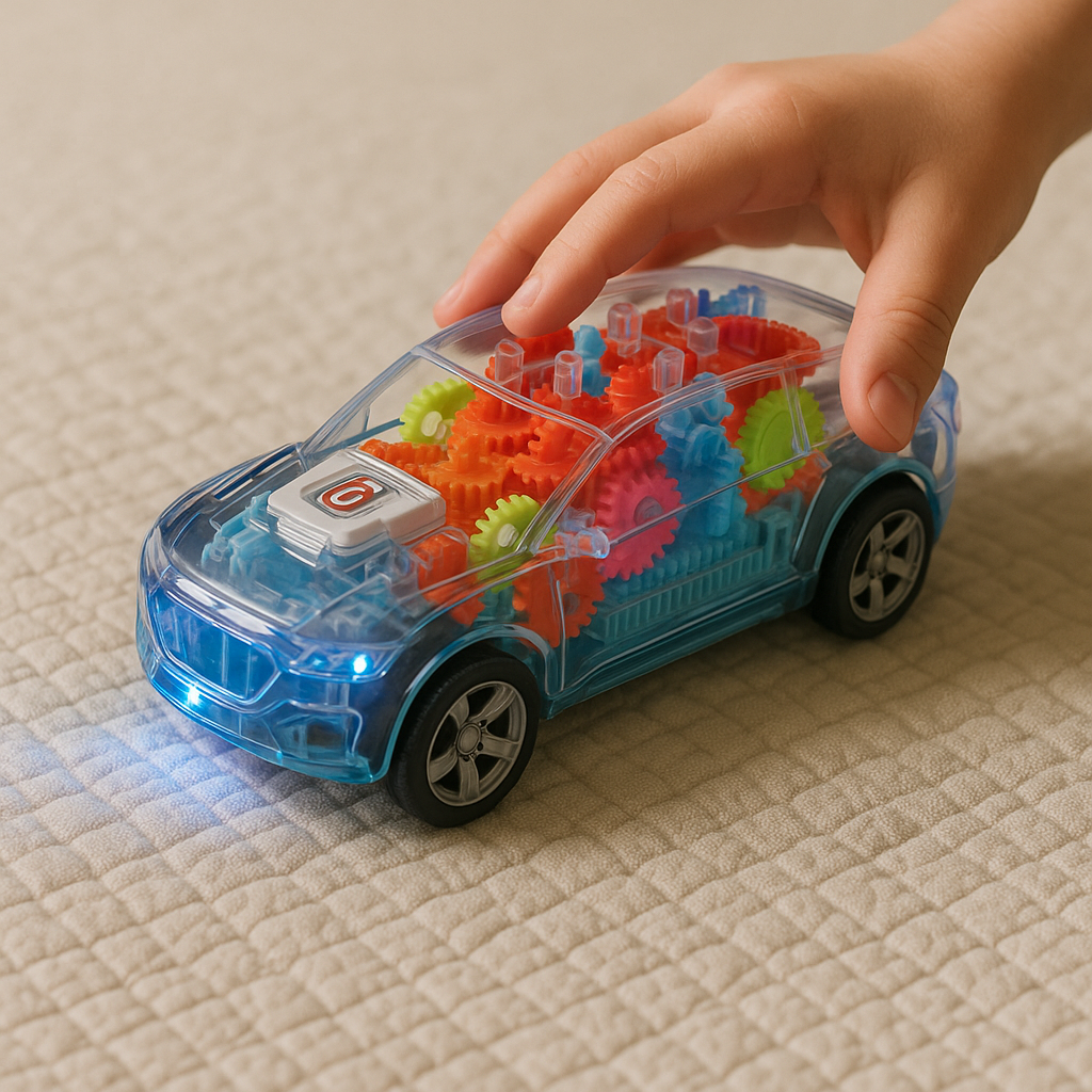 Concept Racing Educational Transparent Gear Car Kids STEM Light-Up Toy 3+