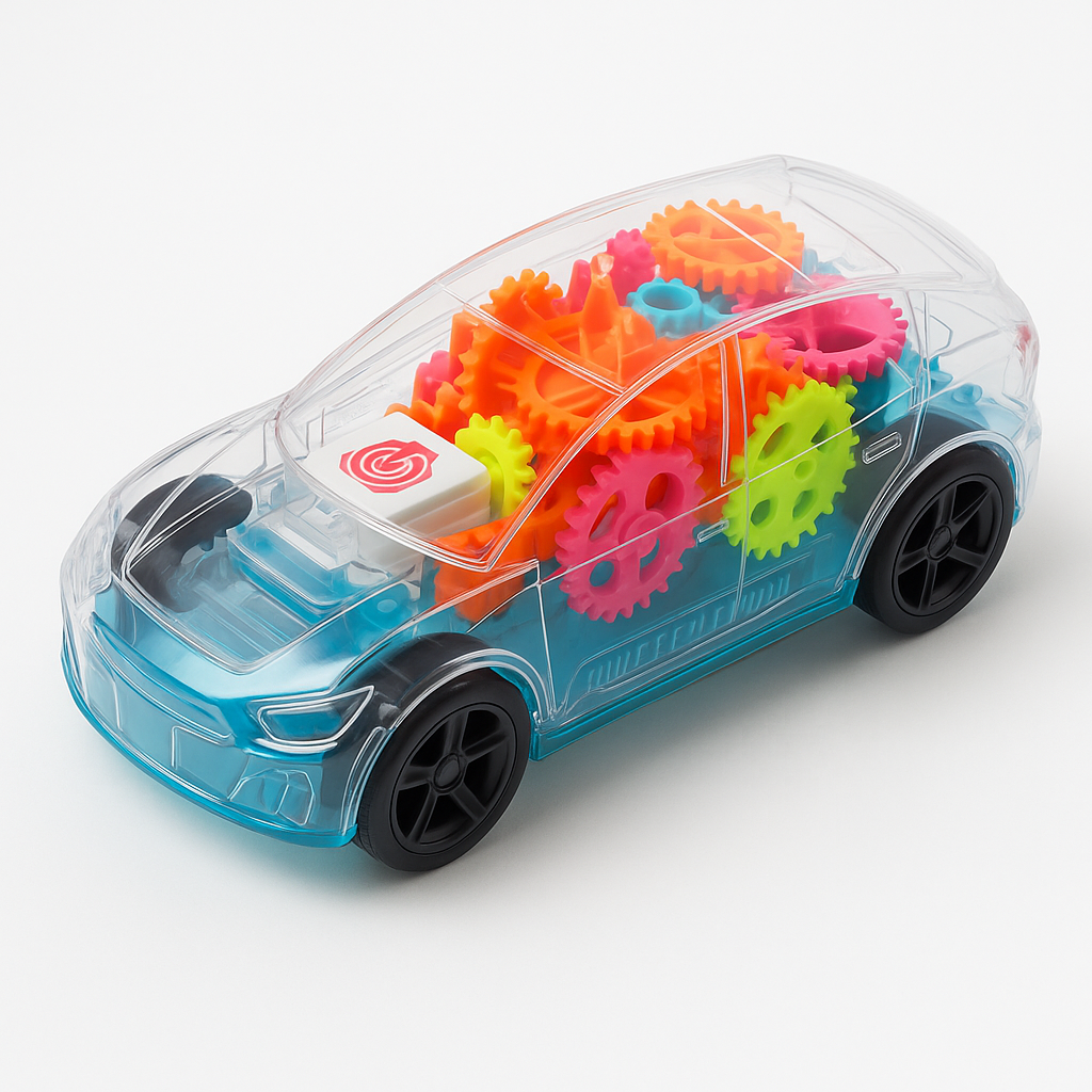 Concept Racing Educational Transparent Gear Car Kids STEM Light-Up Toy 3+