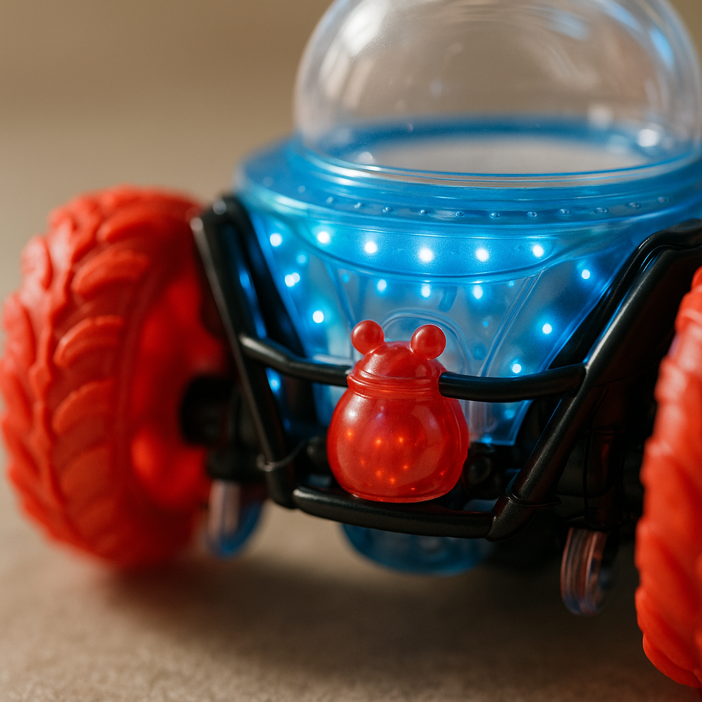 BOTTLEBOOM 360 RC Stunt Car Toddler Red Rumble Tires Lights Music Age 3+