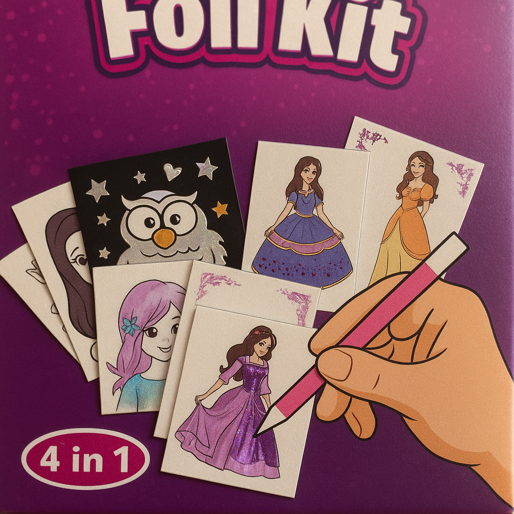 Beawow My Foil Kit 4-in-1 Princess Craft Foil Transfer Art Stylus Kids 3+