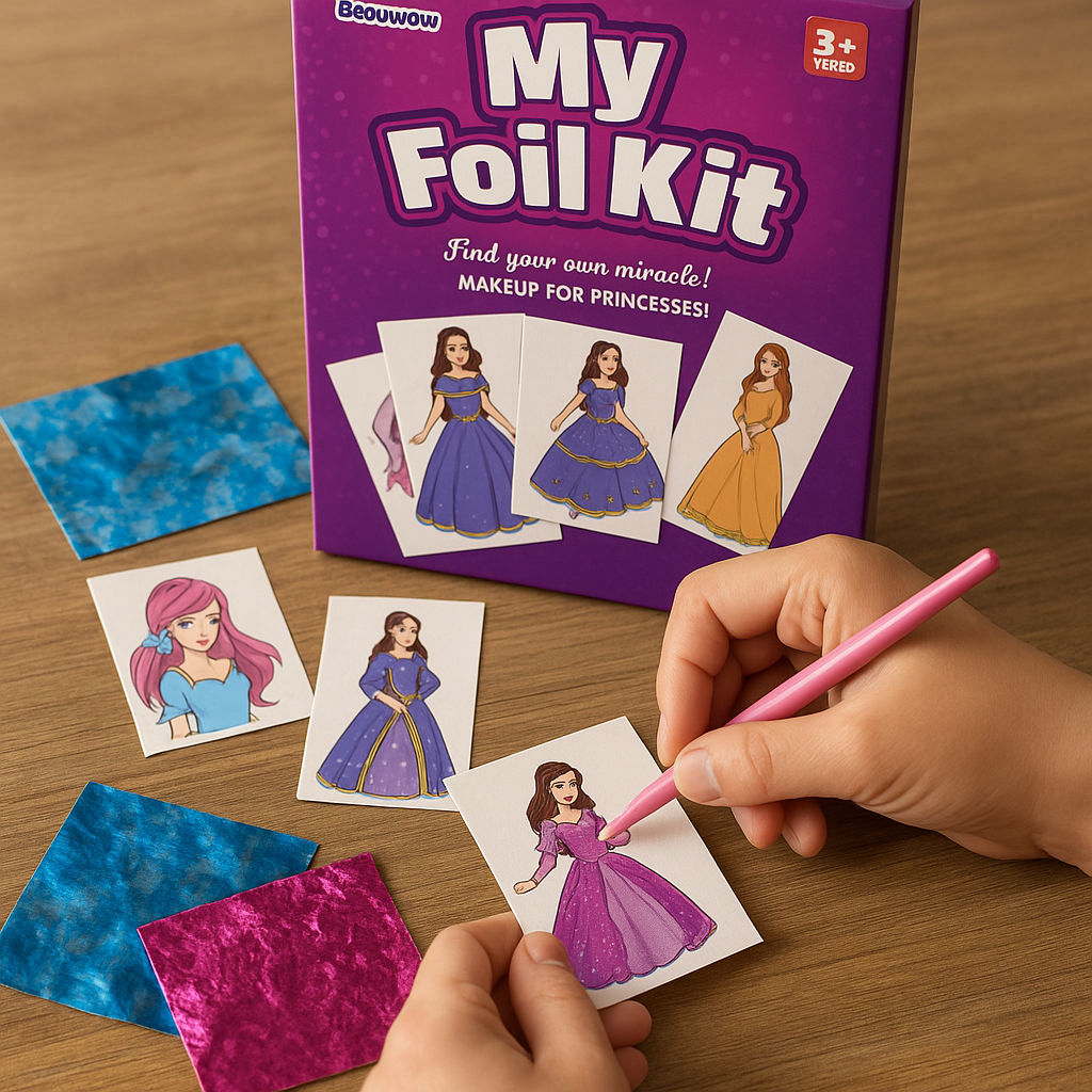 Beawow My Foil Kit 4-in-1 Princess Craft Foil Transfer Art Stylus Kids 3+