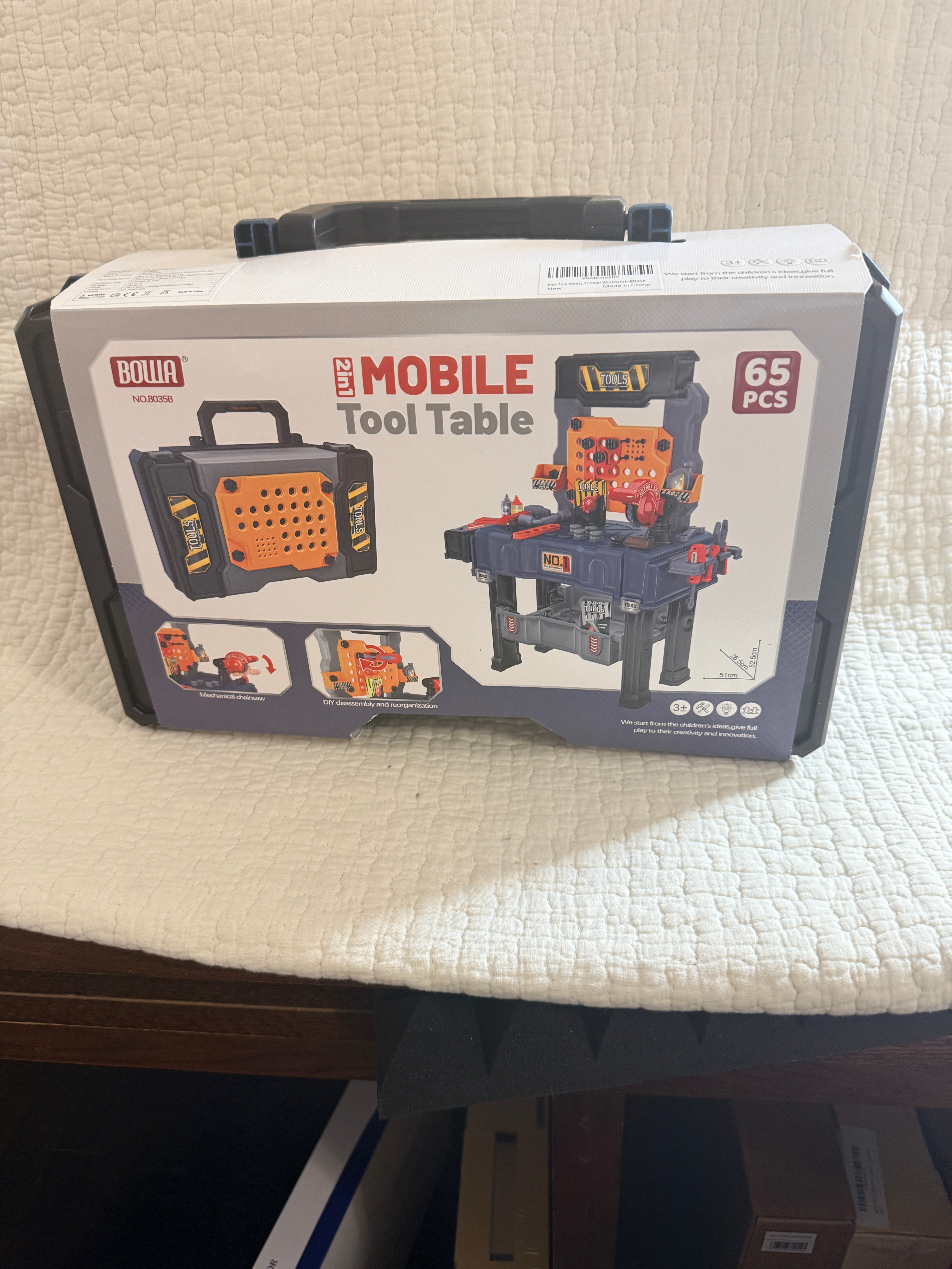 BOWA 2-in-1 Mobile Tool Table — box back