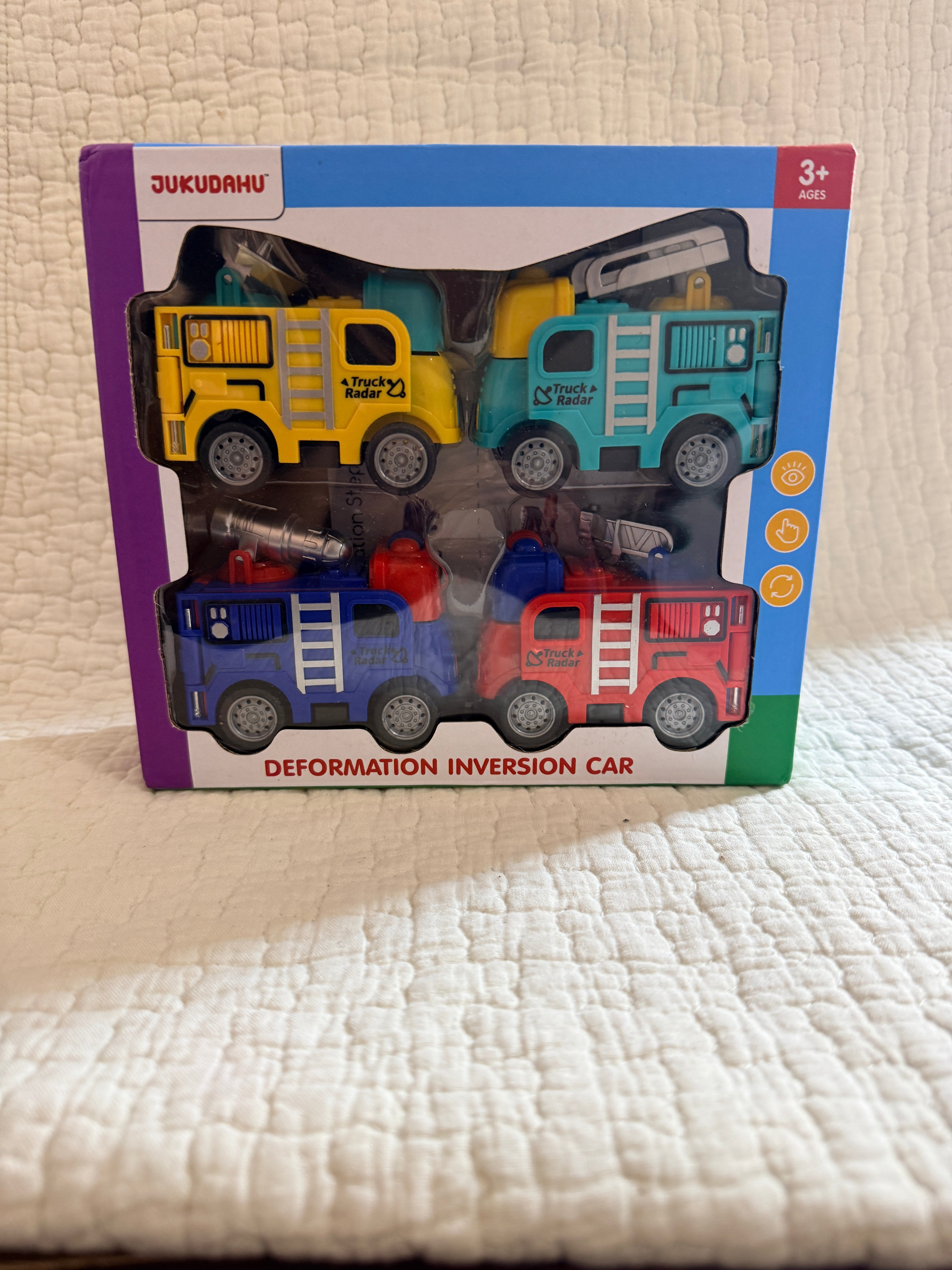 JUKUDAHU Deformation Inversion Car 4-Pack Flip Stunt Toy Vehicles Kids Age 3+