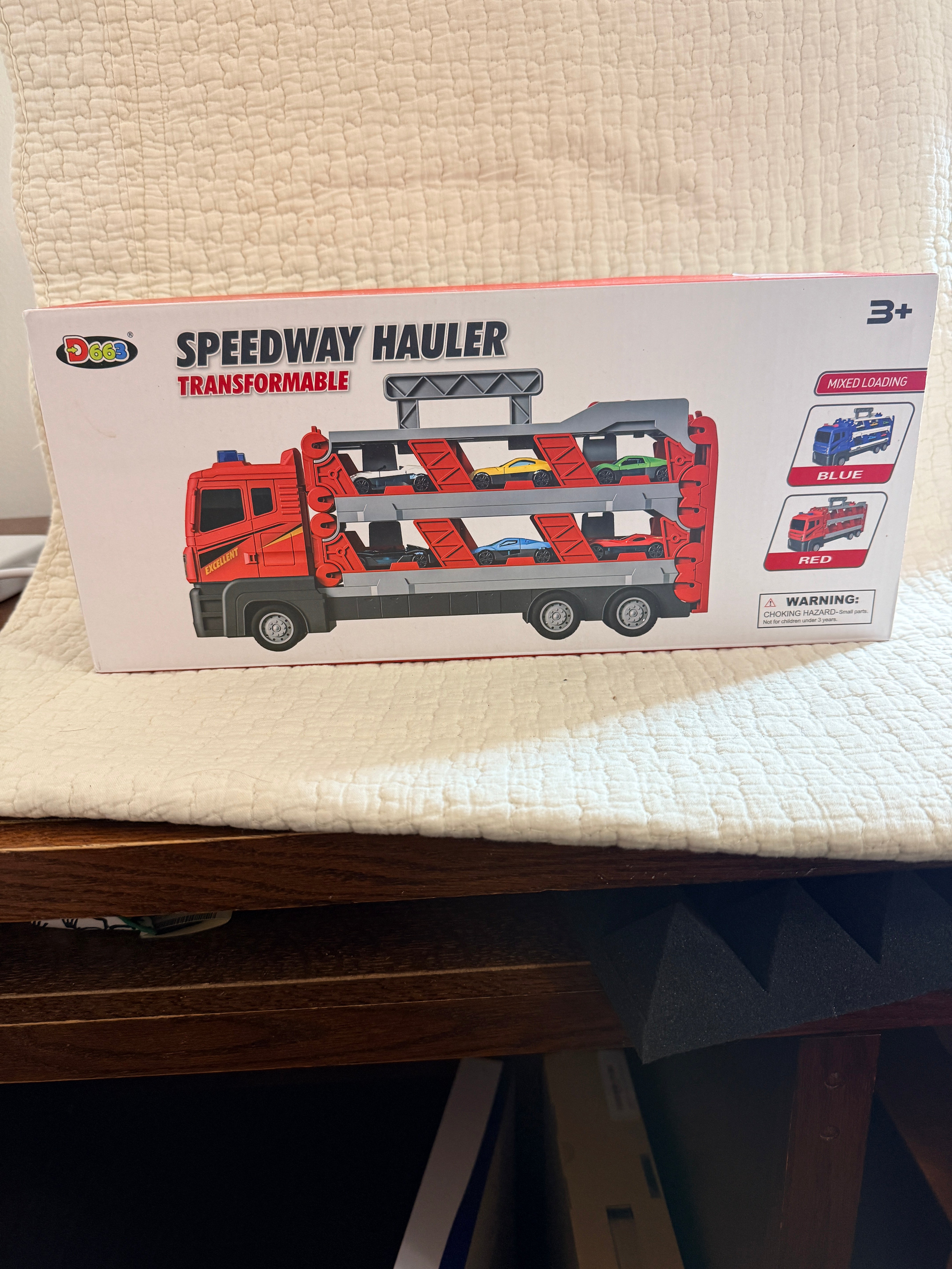 Speedway Hauler Transformable Toy Car Carrier Transport Truck Kids Age 3+