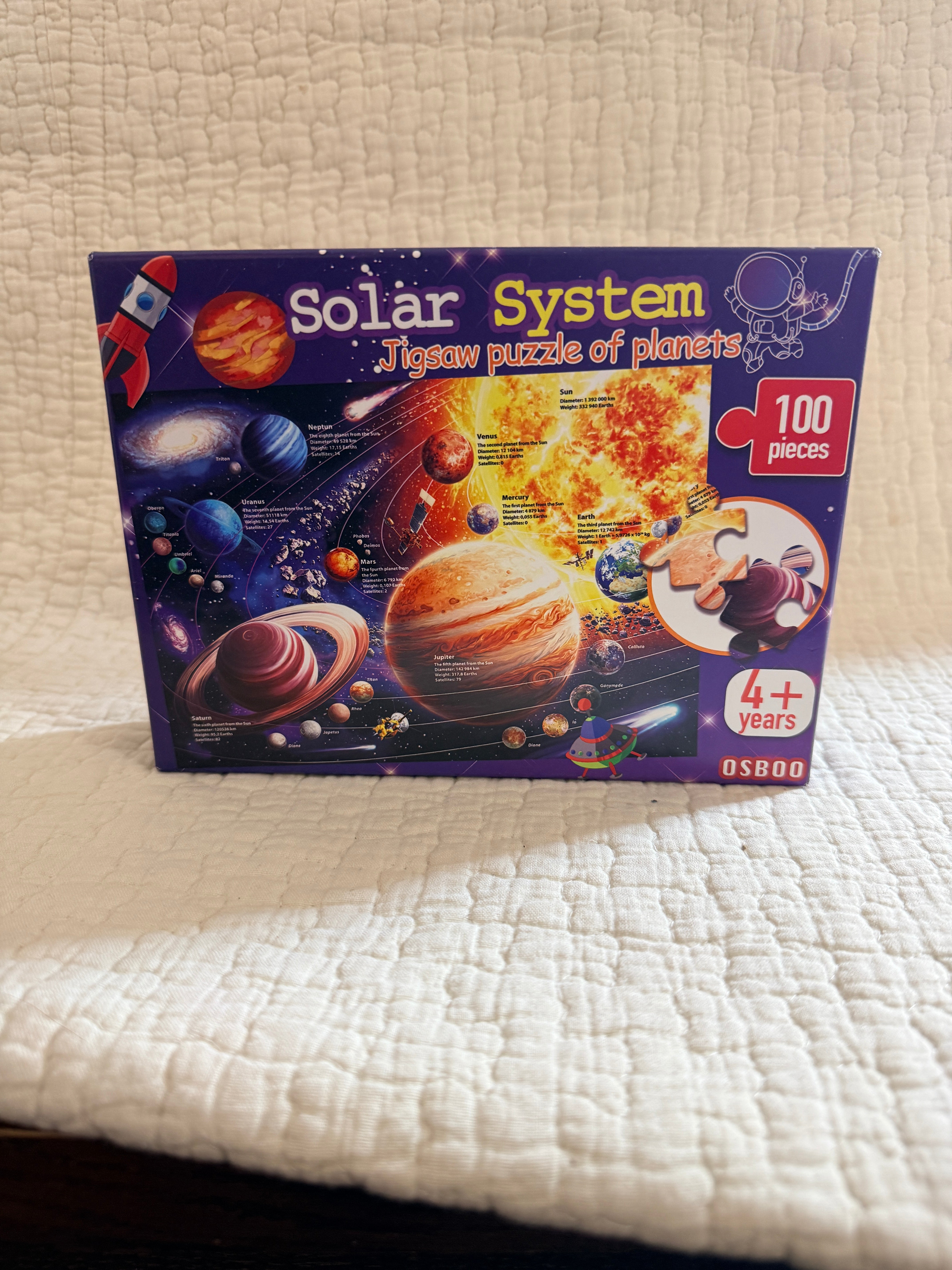 OSBOO Solar System Jigsaw Puzzle of Planets 100 Pieces Kids Educational Age 4+
