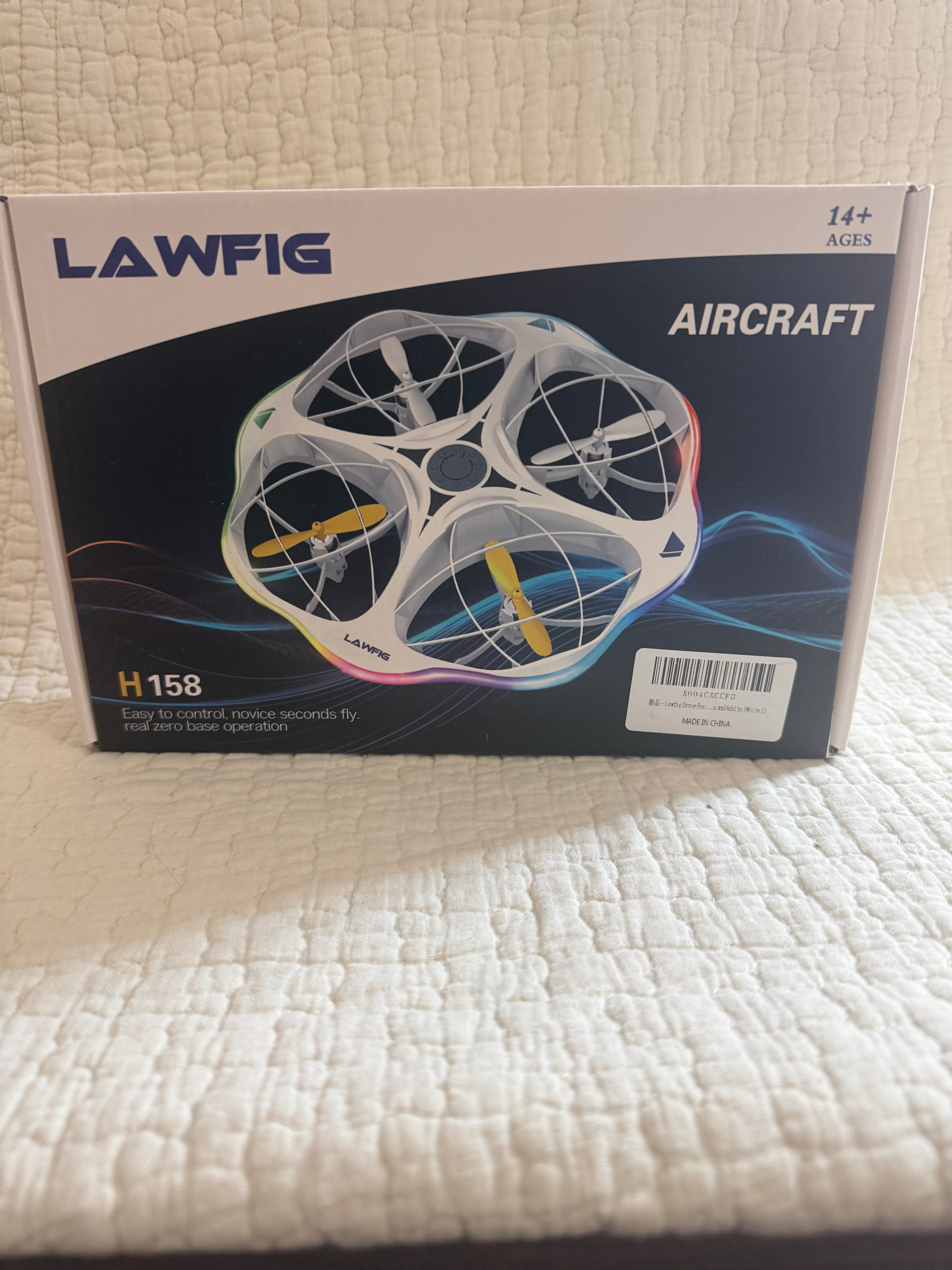 LAWFIG H158 Aircraft RC Drone 38 LED Obstacle Avoidance Ages 14+