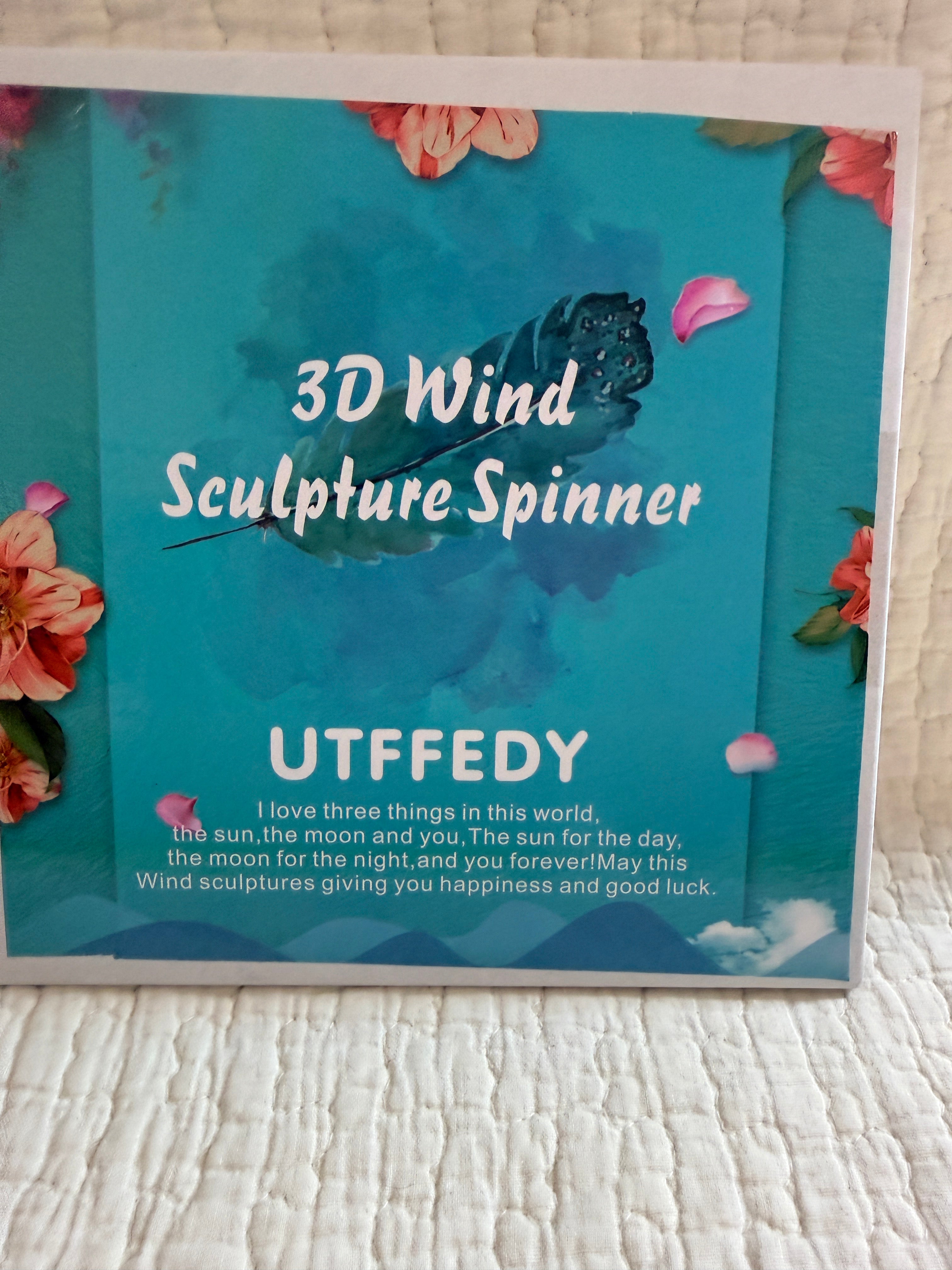 UTFFEDY 3D Wind Sculpture Spinner Stainless Steel Outdoor Garden Decor