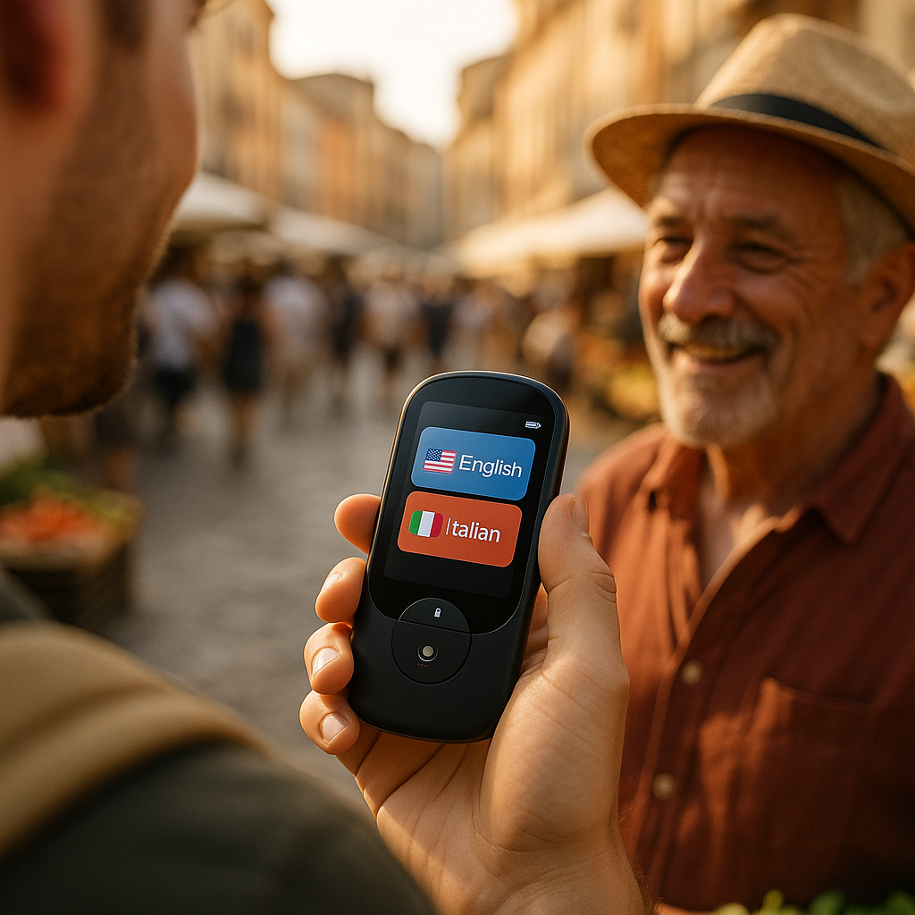 Vasco Translator M4 in use while traveling