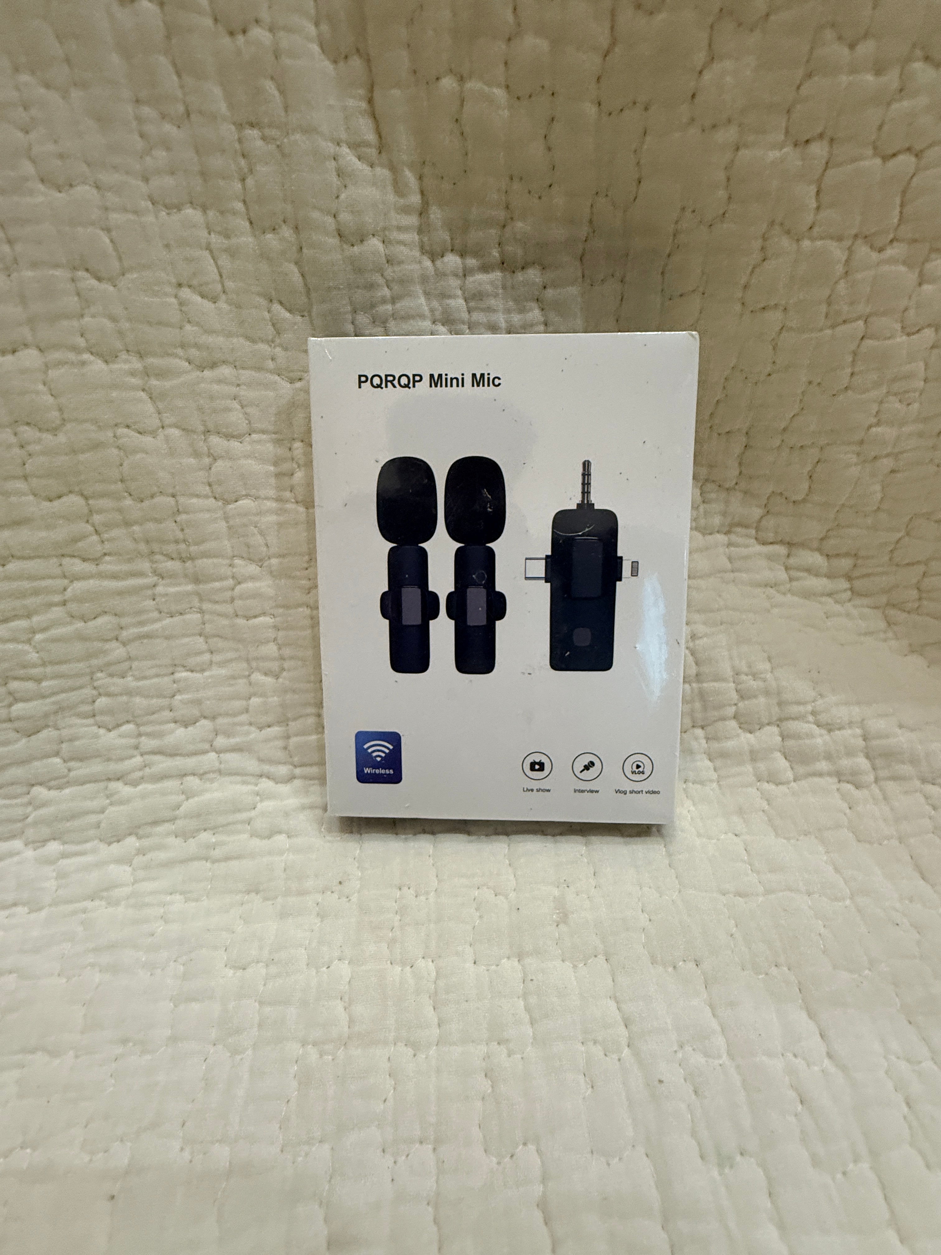 PQRQP Wireless Mini Mic 2 Pack Lavalier USB-C Lightning