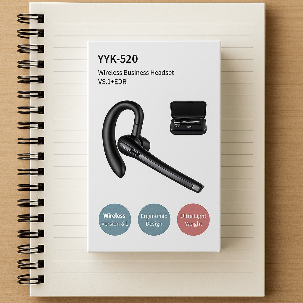 YYK-520 Wireless Business Headset V6.1 Earpiece Hands-Free