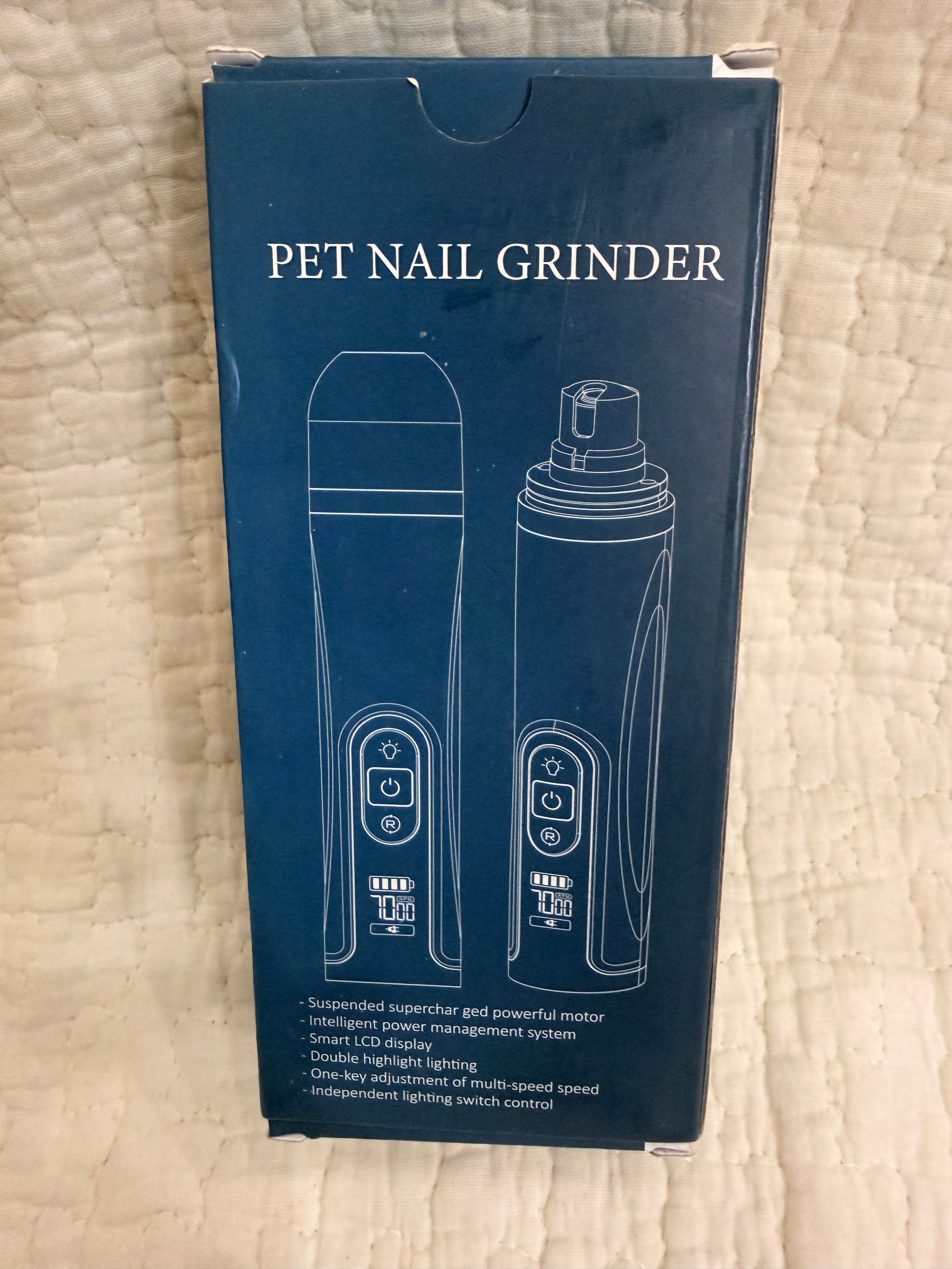 Pet Nail Grinder Cordless Quiet Rechargeable LCD