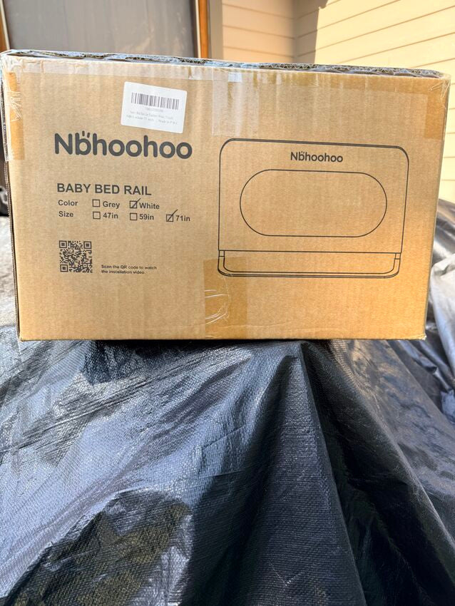 Nbhoohoo Baby Bed Rail Guard 71in Foldable White
