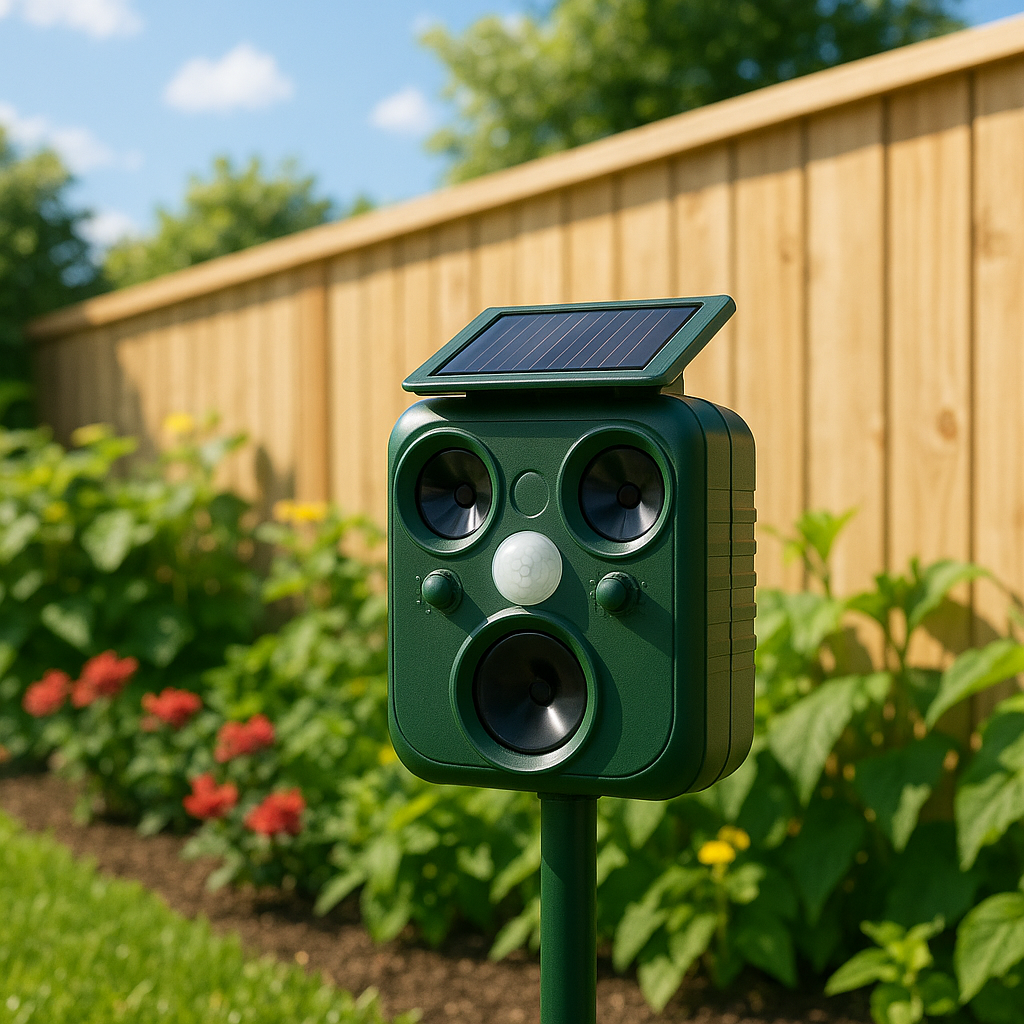 Solar Ultrasonic Animal Repeller Outdoor Yard Deterrent