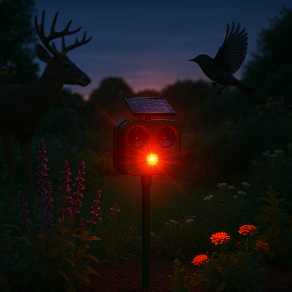 Solar Ultrasonic Beast Repellent Device Yard Deterrent