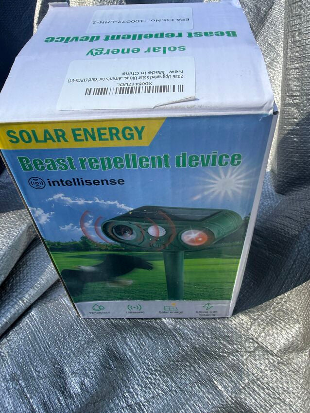 Solar Ultrasonic Beast Repellent Device Yard Deterrent