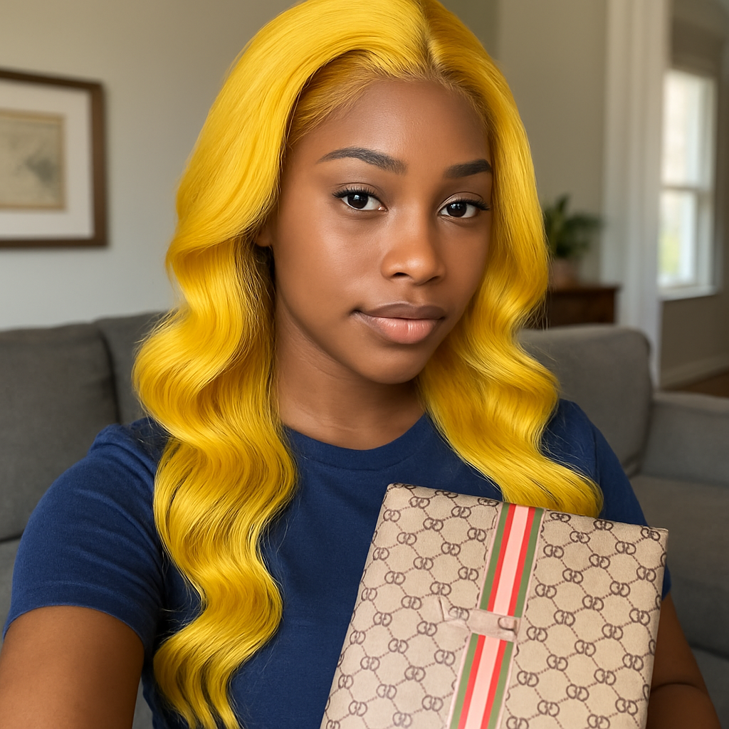 Oiniser Yellow 13x6 Lace Front Wig Body Wave