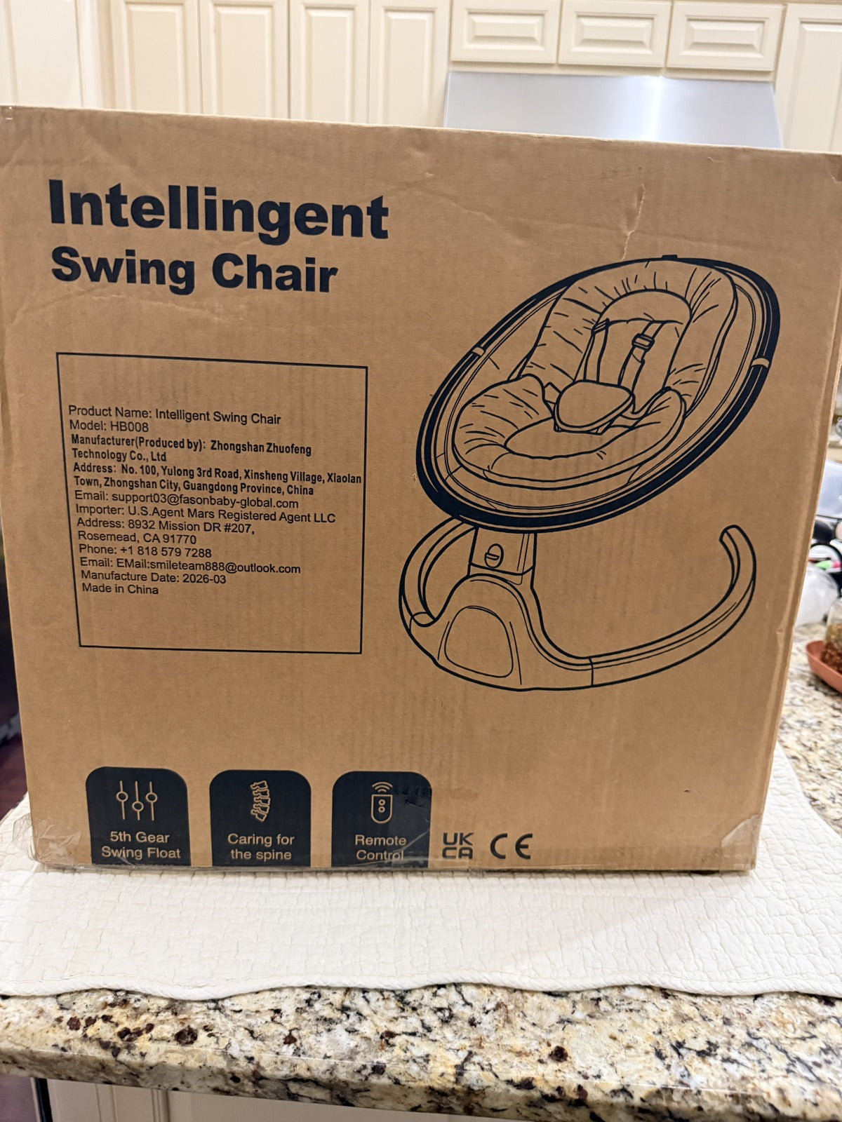 Intelligent Baby Swing Chair 5-Gear with Remote