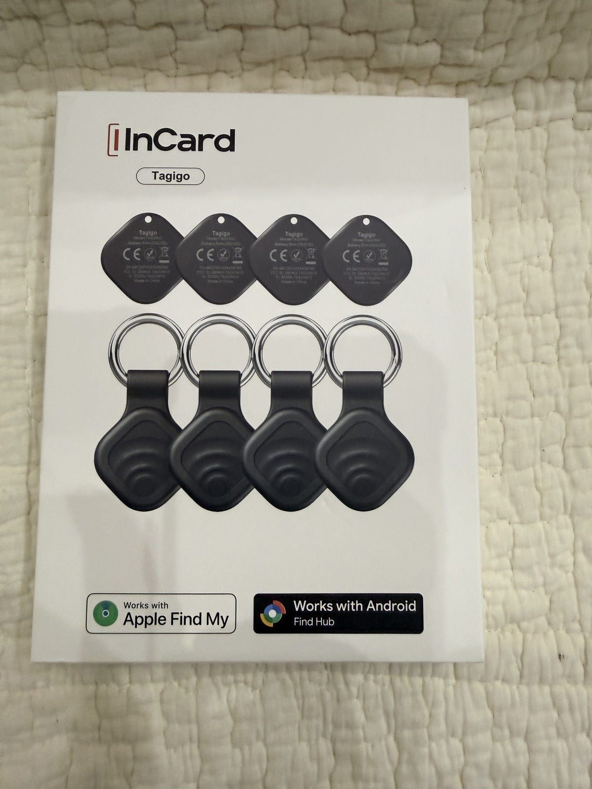 InCard Tagigo Smart Tag 4-Pack Keychain Tracker