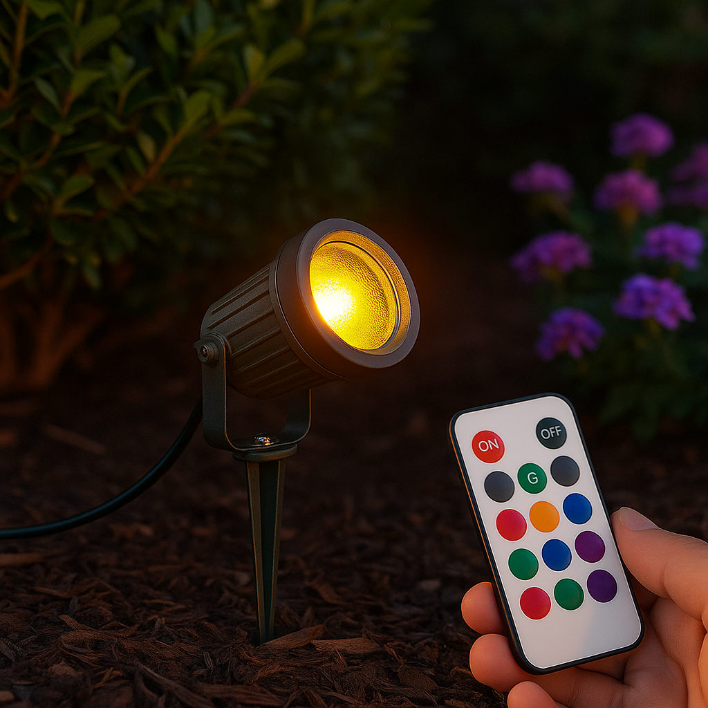BYQY Outdoor LED Spotlight for Yard with Remote