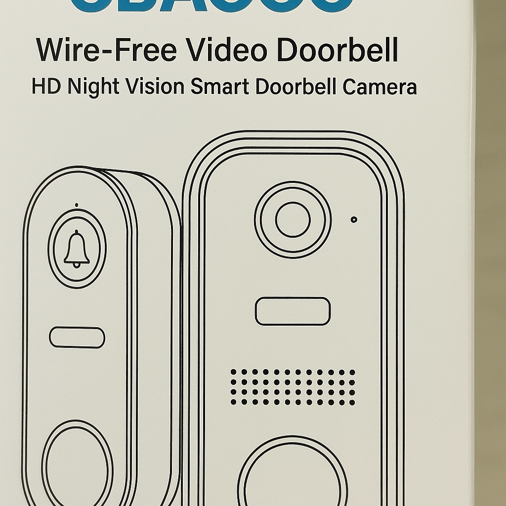 CBAOOO Wire-Free Video Doorbell, HD Night Vision Smart Doorbell Camera