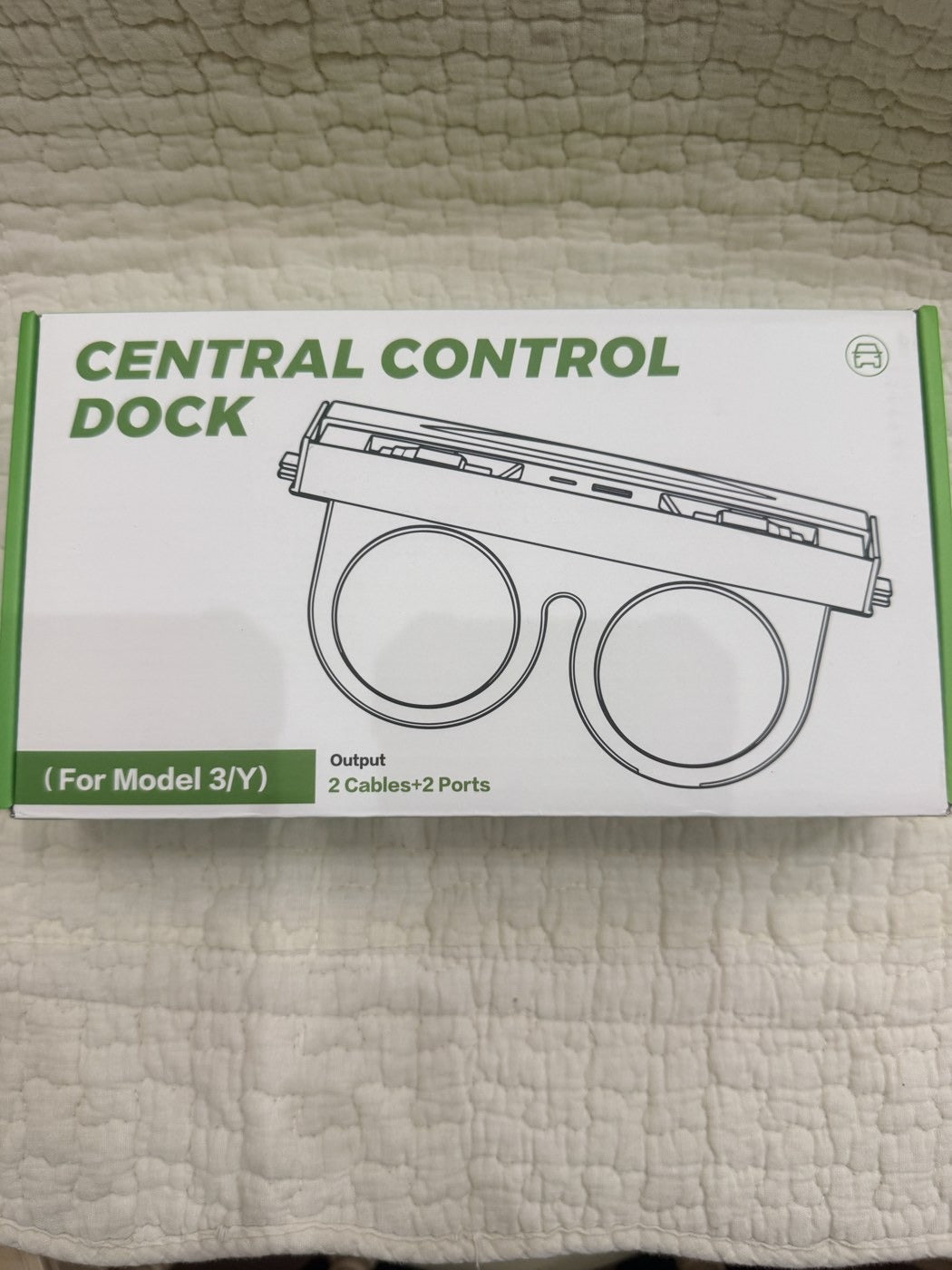Central Control Dock for Tesla Model 3/Y, USB Hub with 2 Cables + 2 Ports