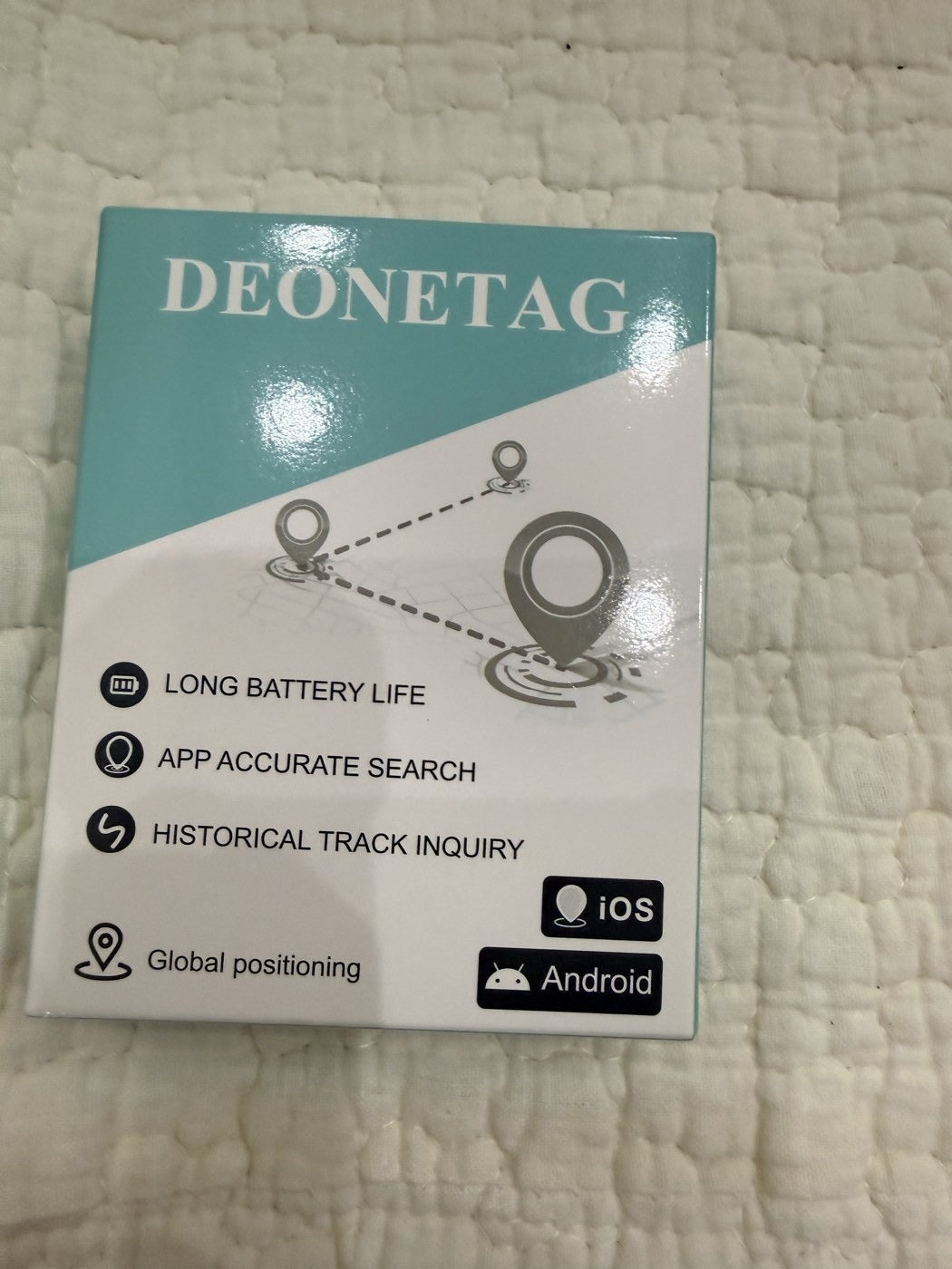 Knvieeu GPS Tracker for Kids, DEONETAG App, Long Battery Life (White)