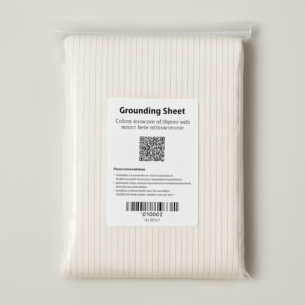 Grounding Sheet, Conductive Earthing Fabric with Grounding Wire Kit (White)