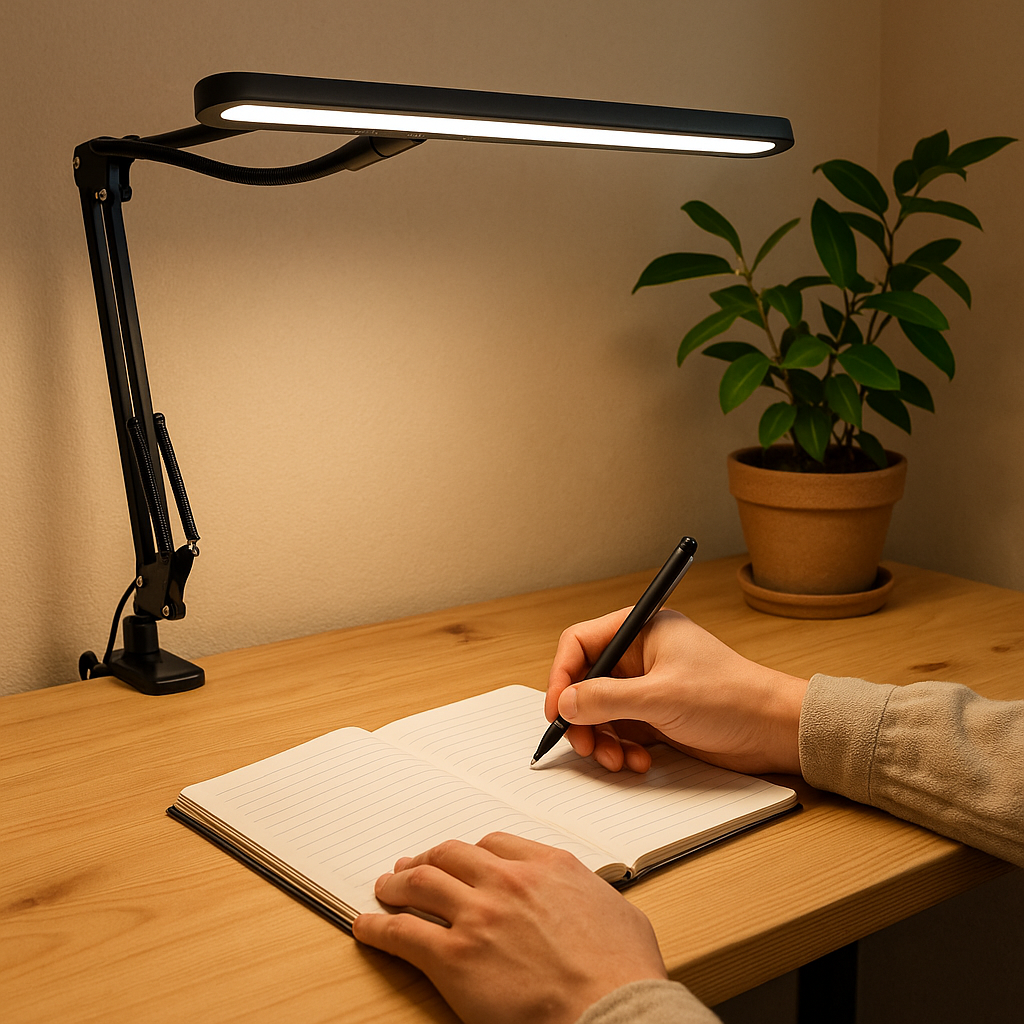 Eye Protection LED Desk Lamp, Clamp Arm, Touch Control