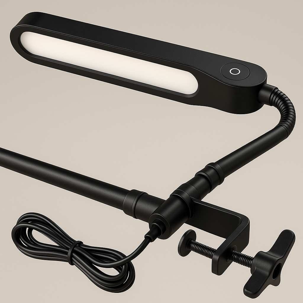 Eye Protection LED Desk Lamp, Clamp Arm, Touch Control