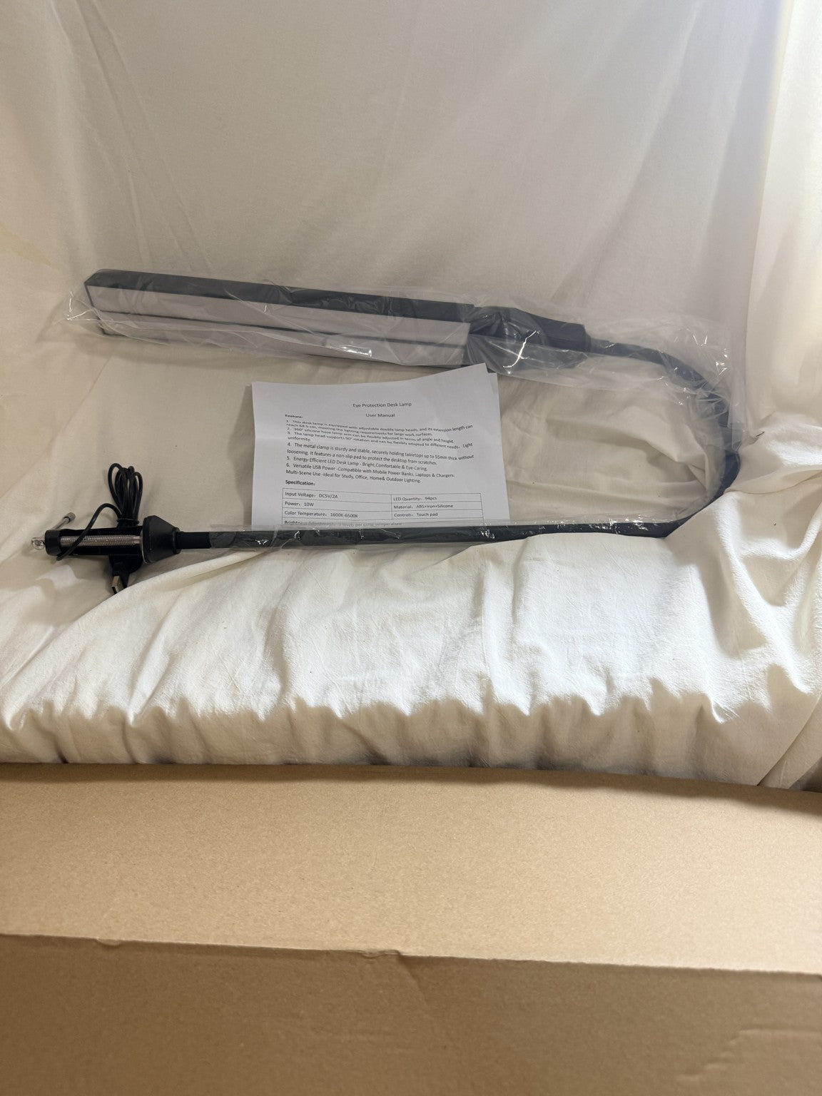 Eye Protection LED Desk Lamp, Clamp Arm, Touch Control