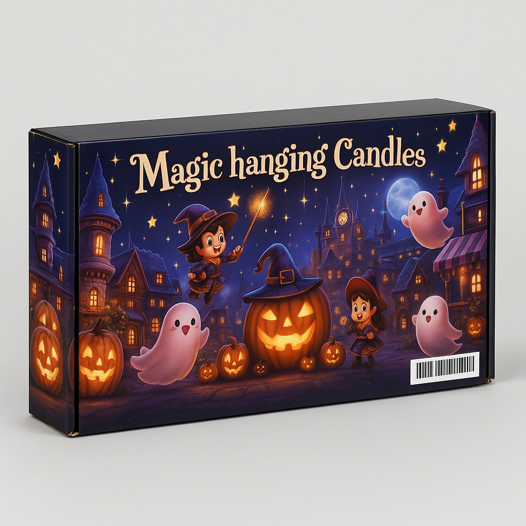 ZAUBERFTX Magic Hanging Floating Candles, 10-Pack with Wand