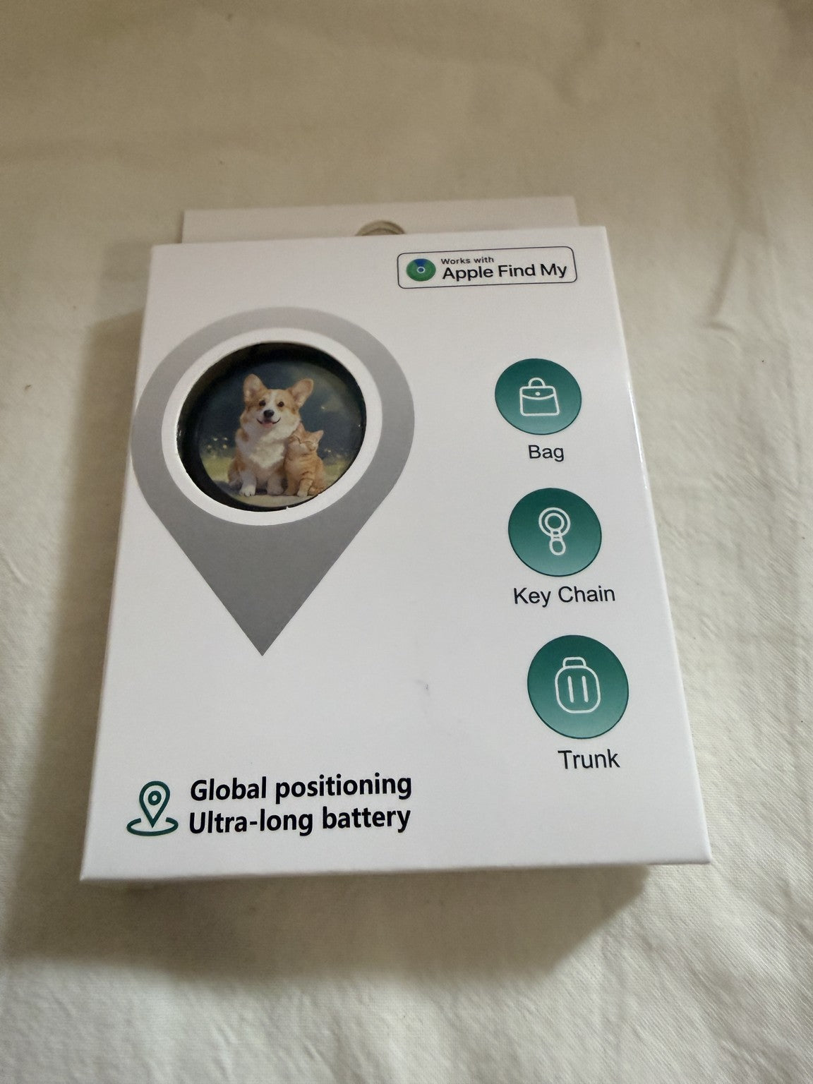 Bluetooth Item Tracker, Works with Apple Find My, Global Positioning