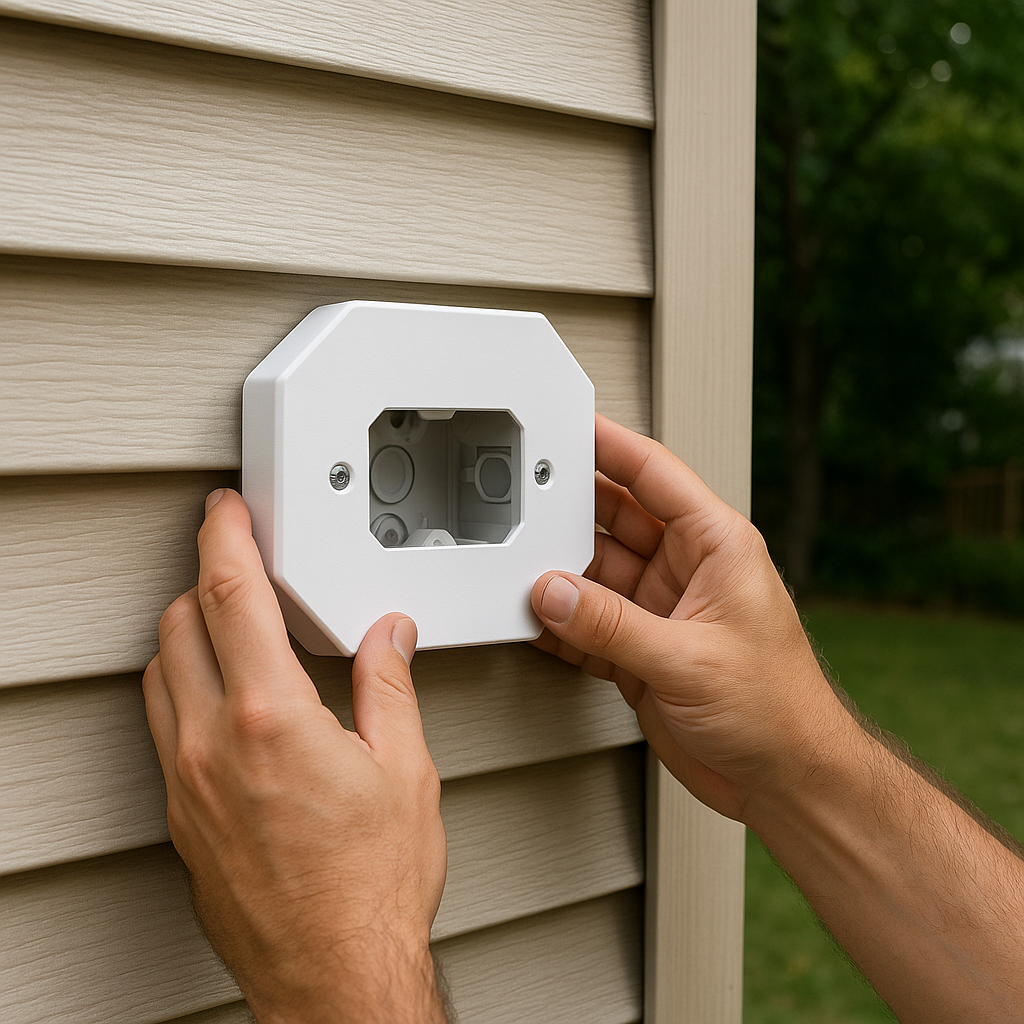 Non-Metallic Universal Siding Mounting Block for Outdoor Fixtures