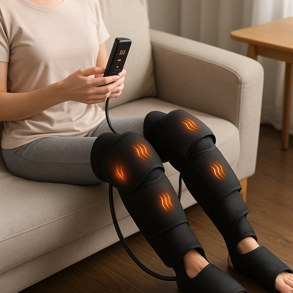 JZ BRAIN Air Compression Leg Massager with Heat, Model FE-7320