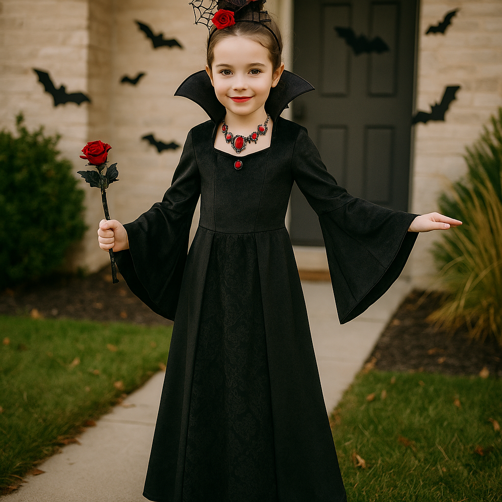 Peaduck Vampire Suit Halloween Party Costume, Size Small, Ages 3+
