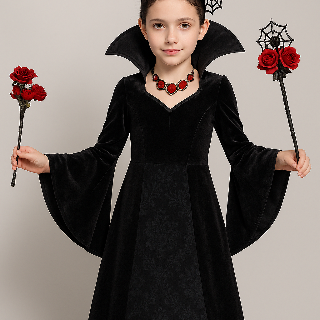 Peaduck Vampire Suit Halloween Party Costume, Size Small, Ages 3+