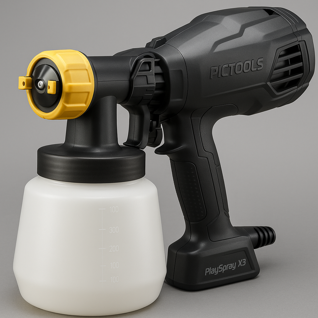 PICKITOLES Play Spray X3 Handheld HVLP Paint Sprayer, White/Yellow