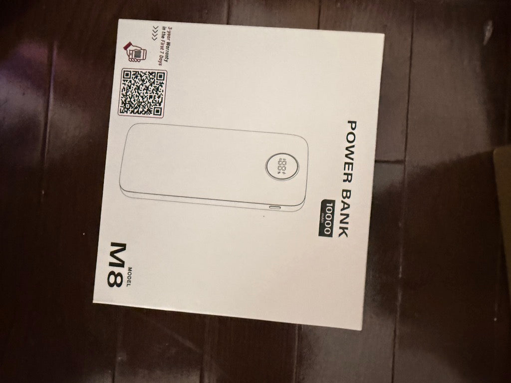 WBeez Power Bank 10000mAh, Model M8, Built-In Charging Cables