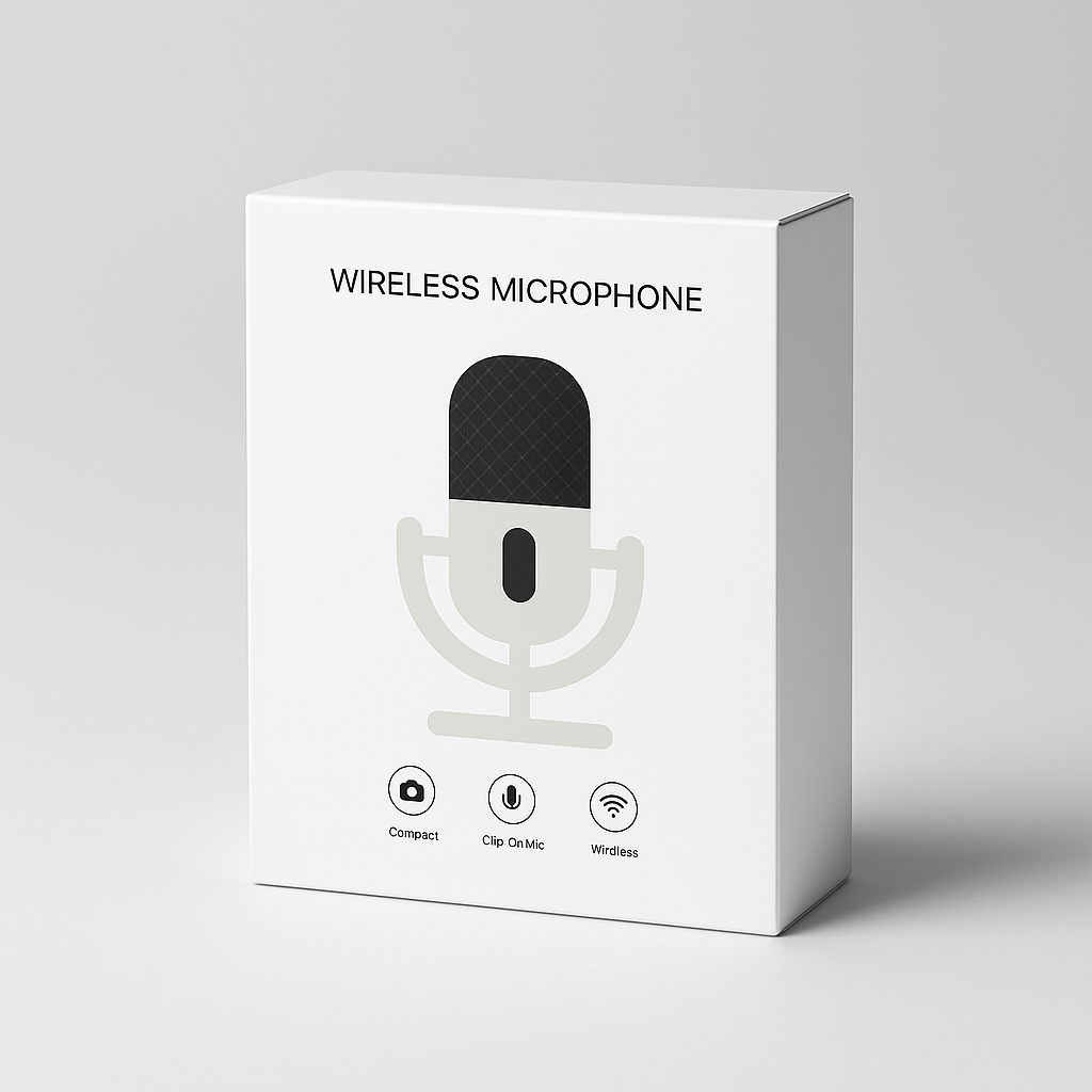 Wireless Microphone, Compact Clip-On Mic for Live Show/Interview/Vlog