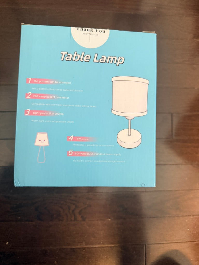 Table Lamp Warm LED 3000K E26 Socket 3 Light Patterns