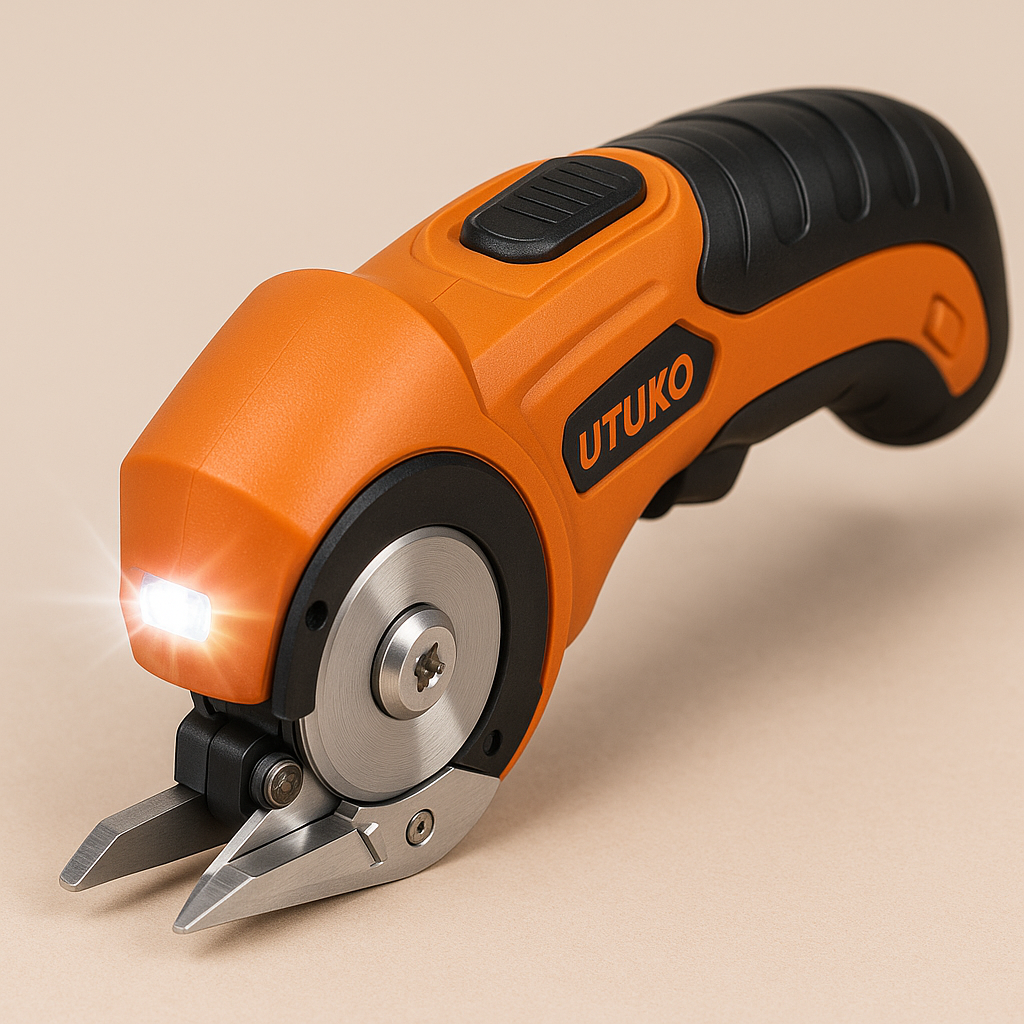 Cordless Electric Scissors with LED Light, Rechargeable