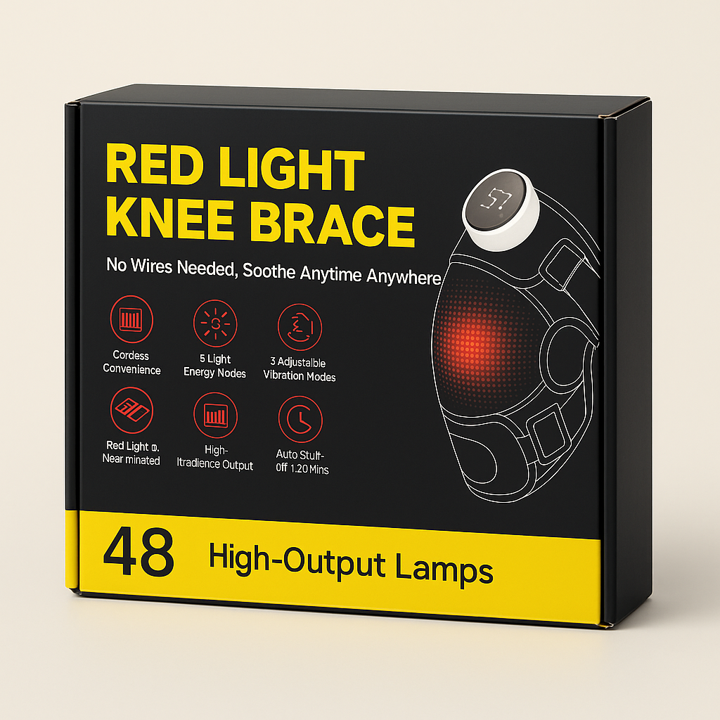 Red Light Knee Brace with 48 High-Output Lamps, Cordless