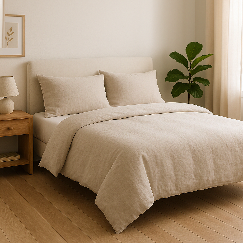Our Joy Linen Duvet Cover Set, 3-Piece with 2 Pillow Shams