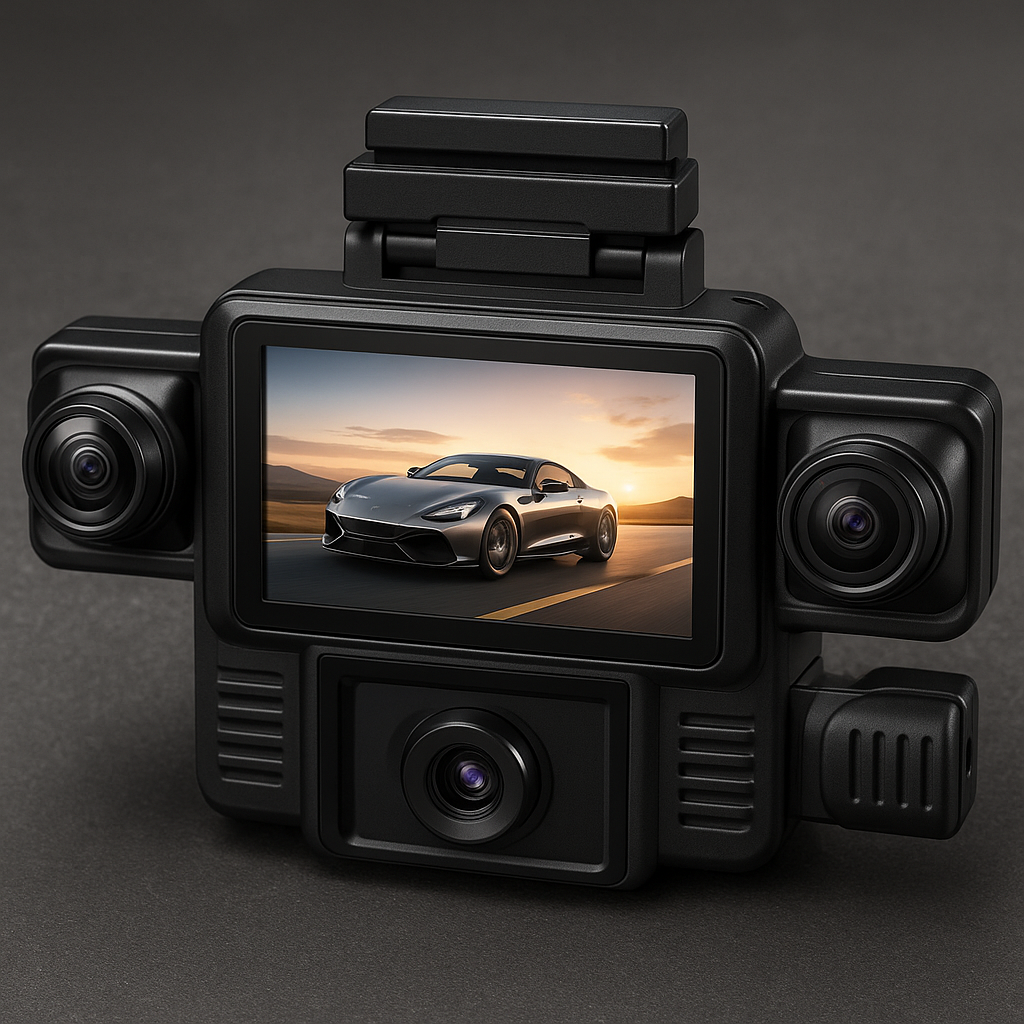 4-Lens Vehicle Blackbox DVR Dash Cam, WiFi, Full HD, WDR