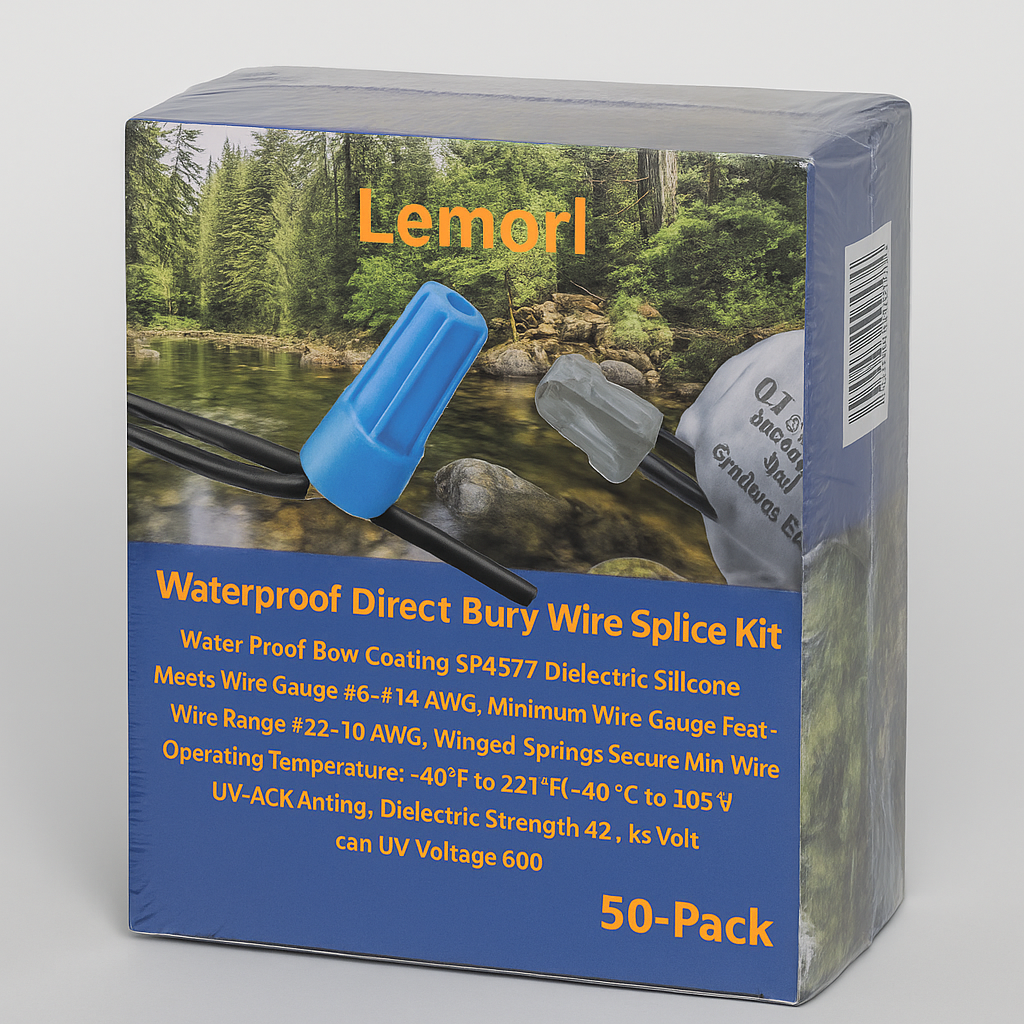 Lemorl 50-Pack Waterproof Direct Bury Wire Splice Kit