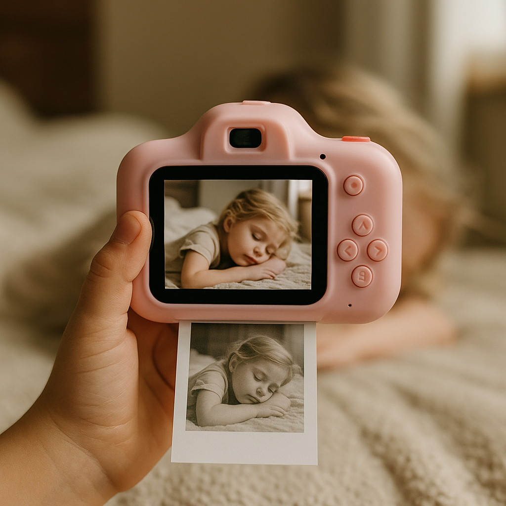 Kids Instant Print Camera 1080P, Photo & Video, Pink